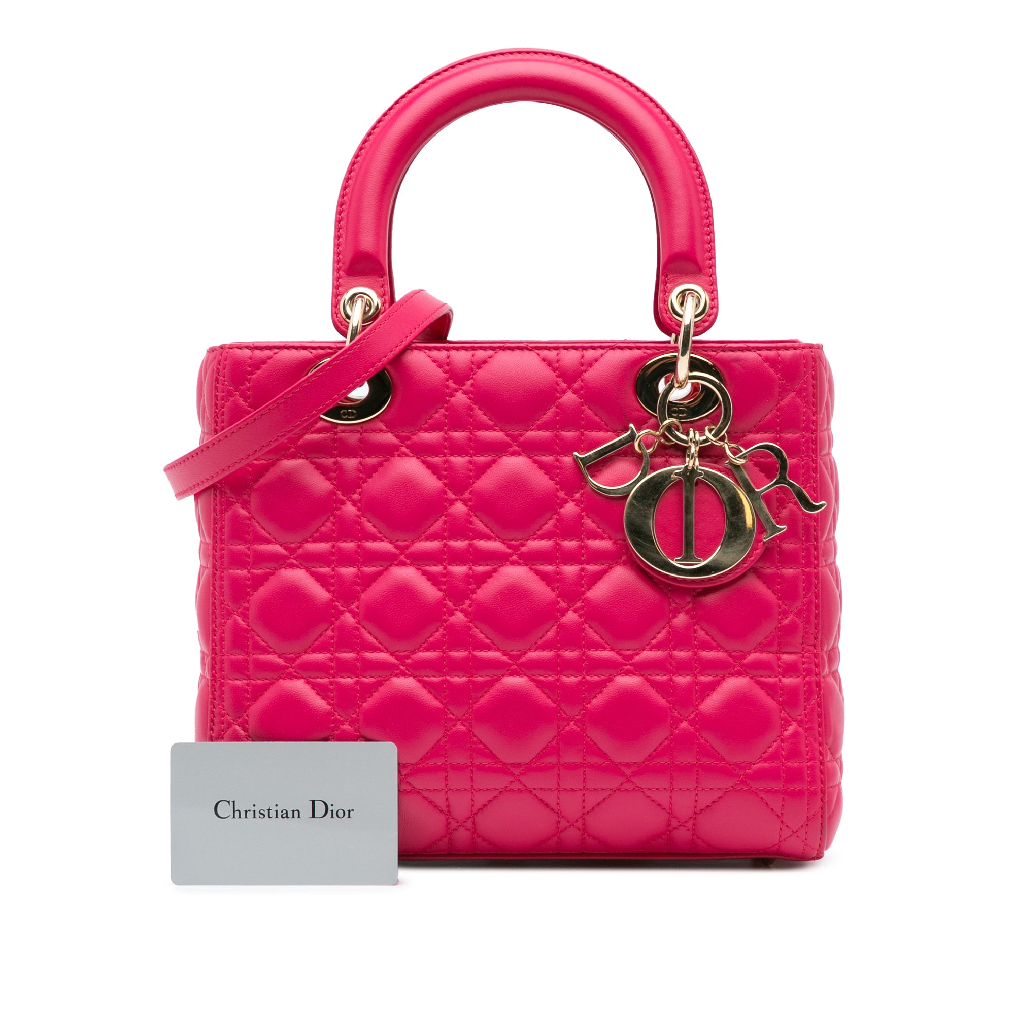 Dior Medium Lambskin Cannage Lady Dior - image 10