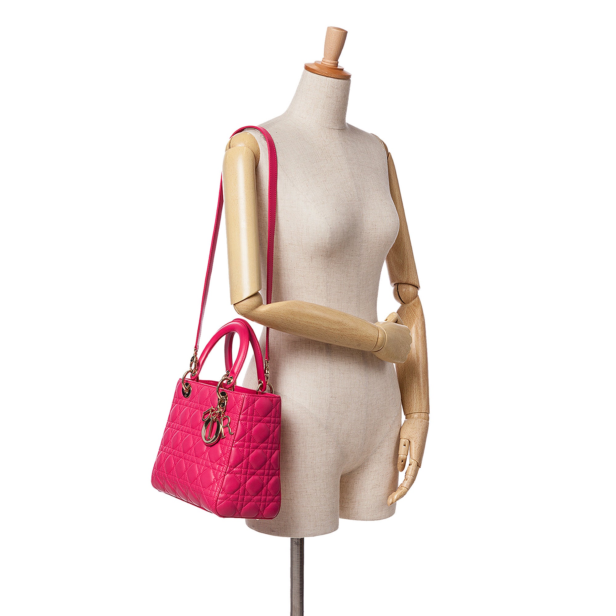 Dior Medium Lambskin Cannage Lady Dior - image 9