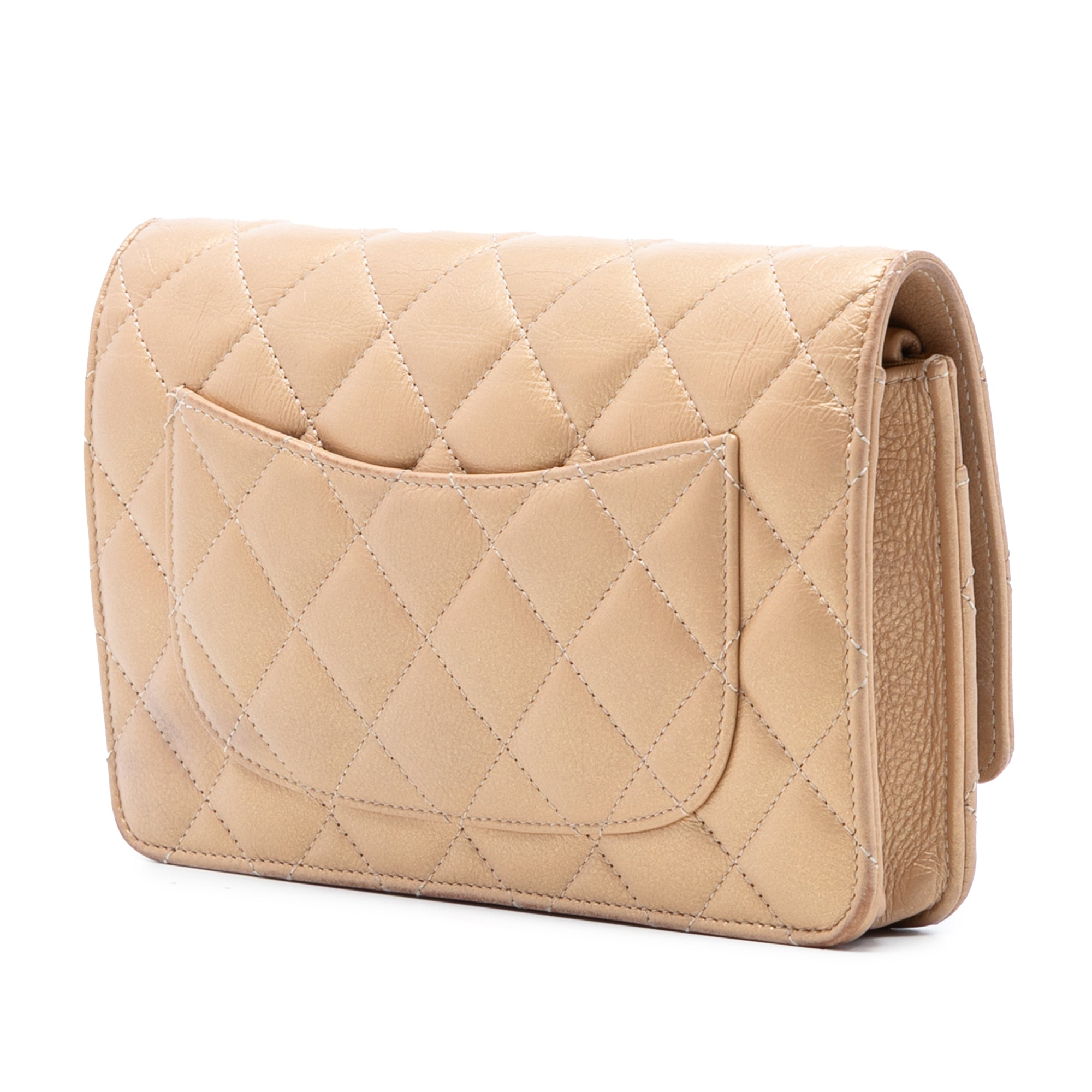 Chanel CC Quilted Iridescent Lambskin Coin Charm Wallet on Chain - image 2