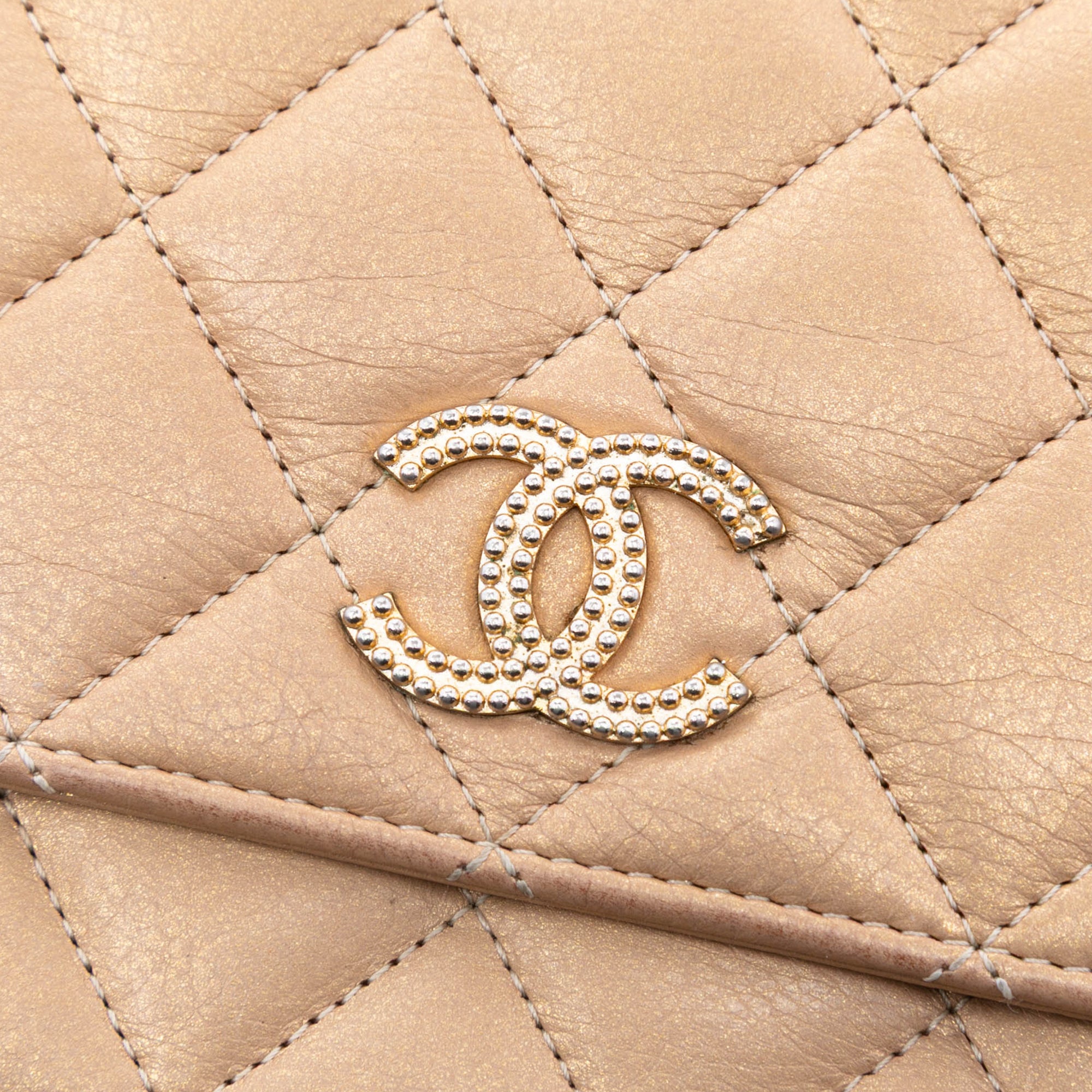 Chanel CC Quilted Iridescent Lambskin Coin Charm Wallet on Chain - image 6