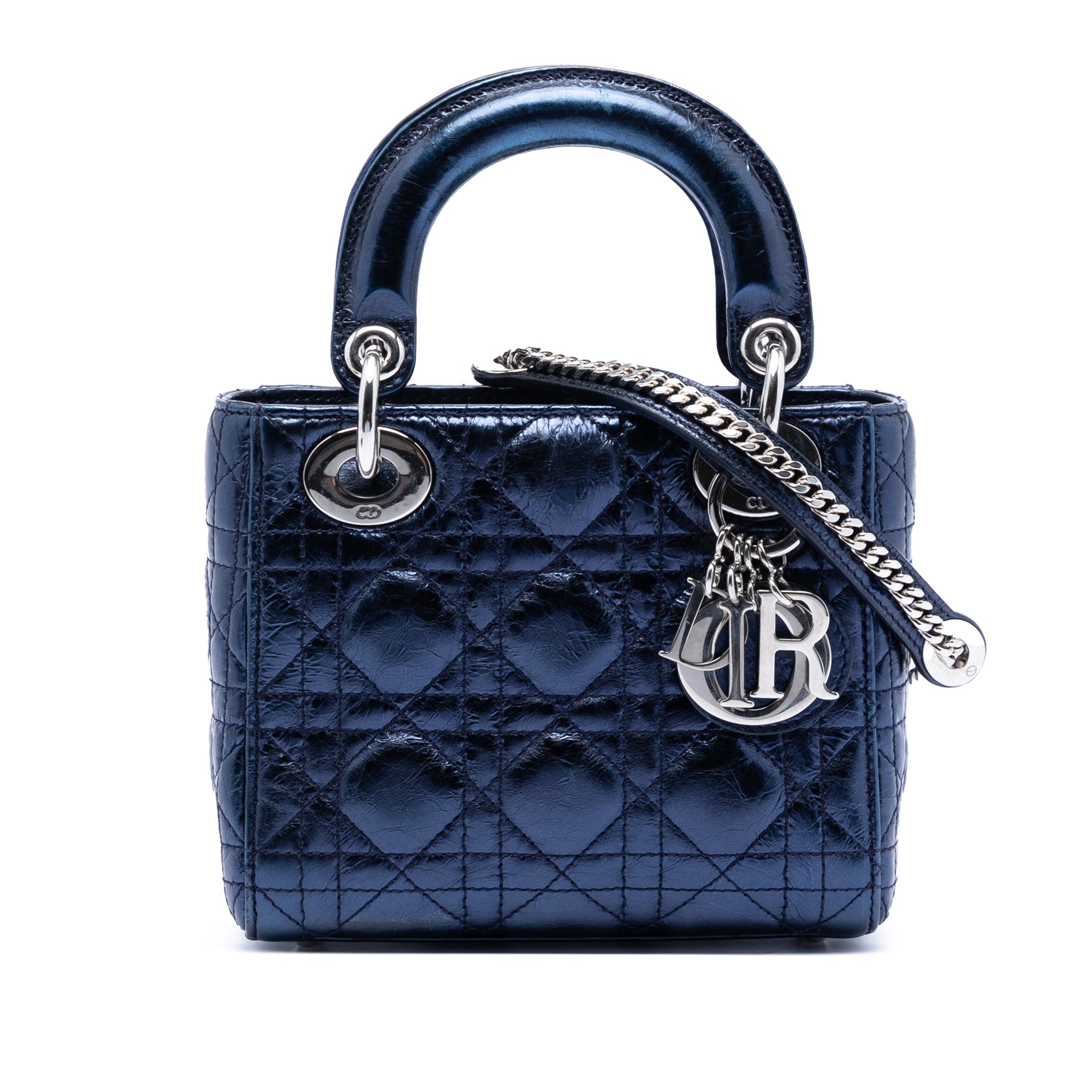 Dior Mini Metallic Calfskin Cannage Lady Dior - image 1