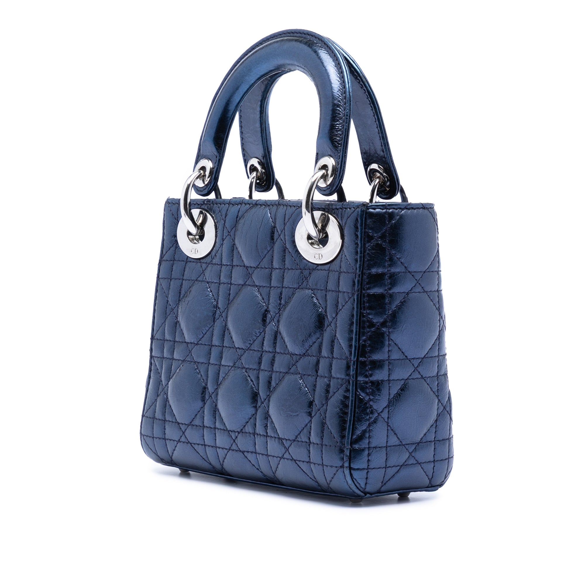 Dior Mini Metallic Calfskin Cannage Lady Dior - image 2