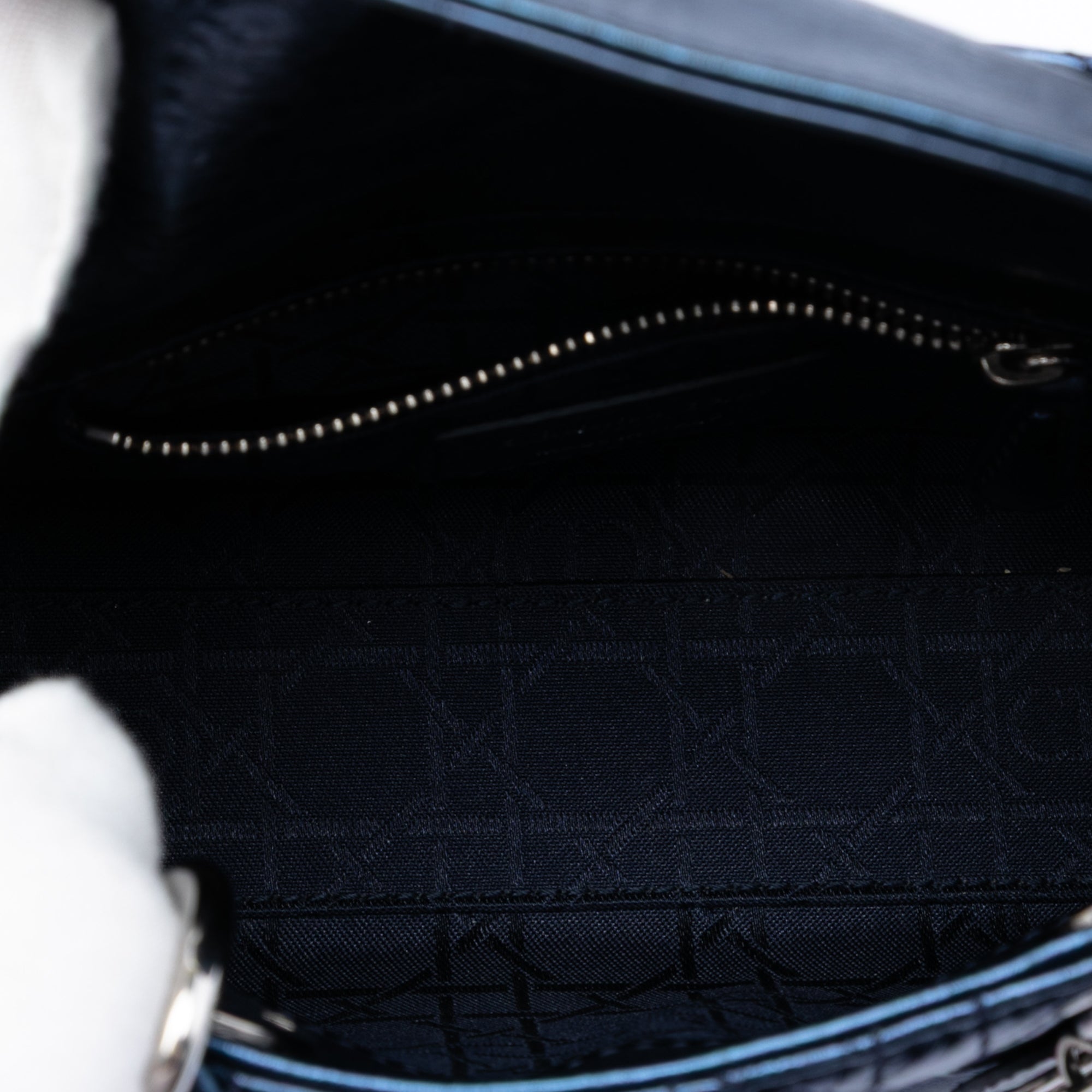 Dior Mini Metallic Calfskin Cannage Lady Dior - image 4