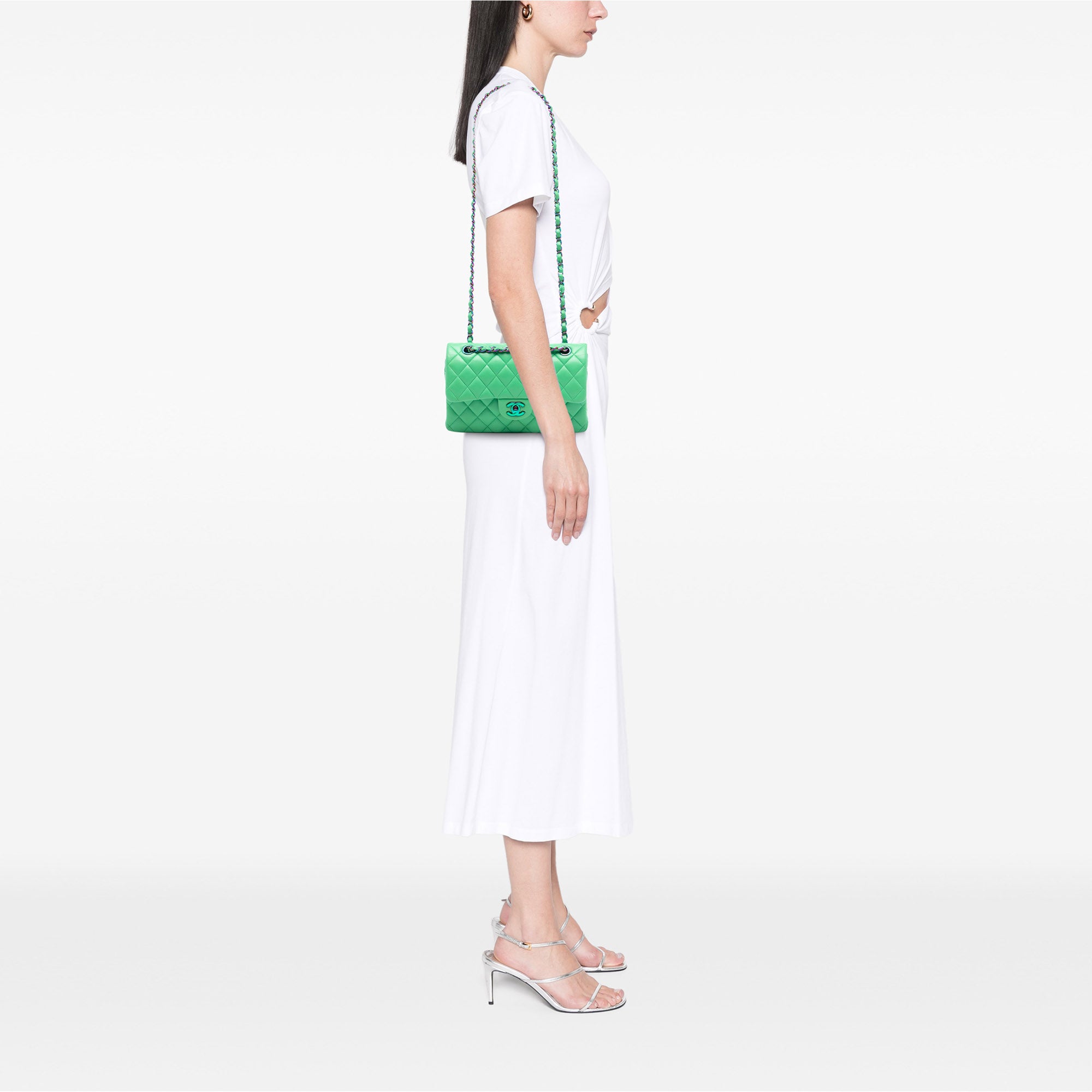 Chanel Small Classic Lambskin Rainbow Hardware Double Flap - image 7