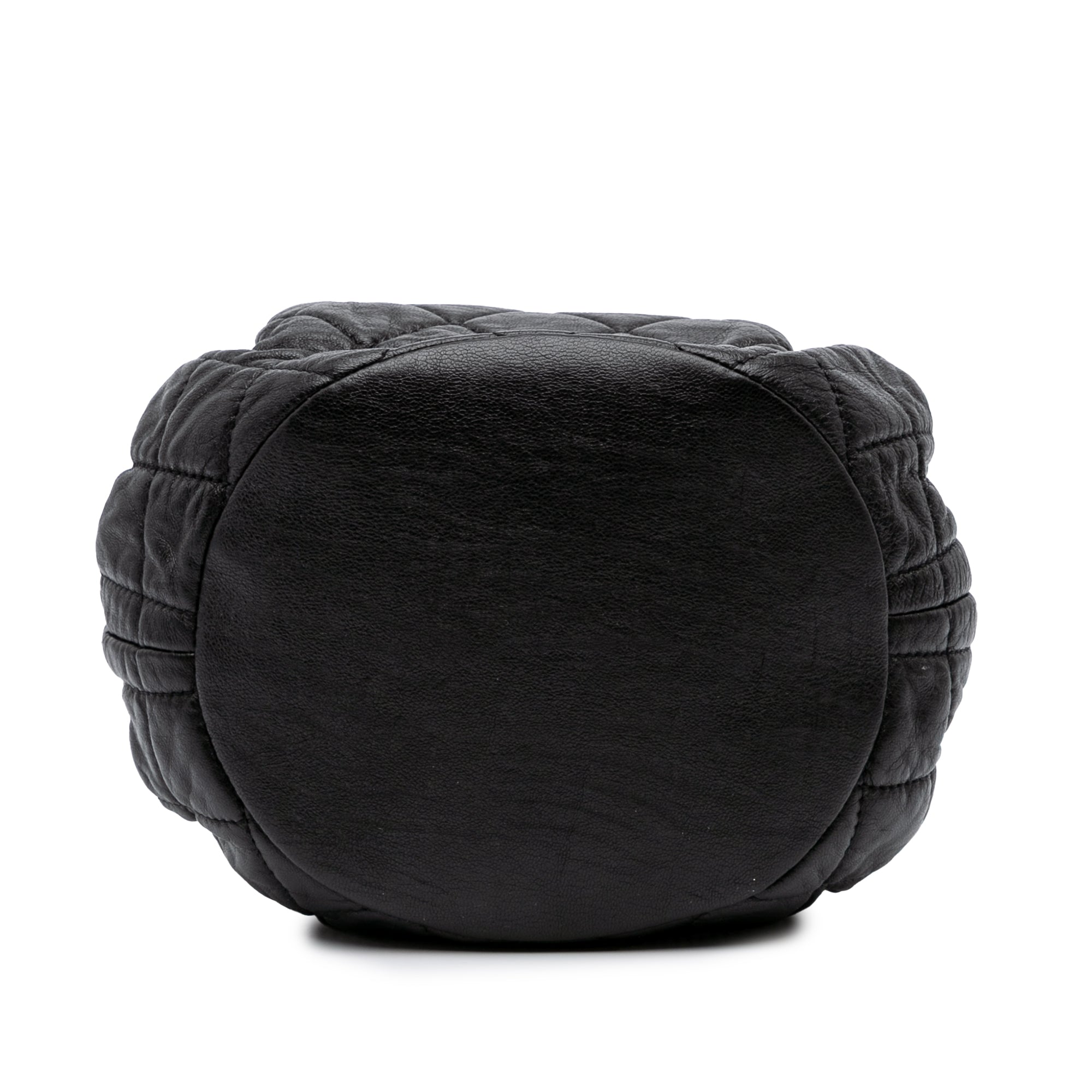 Chanel CC Quilted Lambskin Chain Drawstring Bucket Bag - image 3