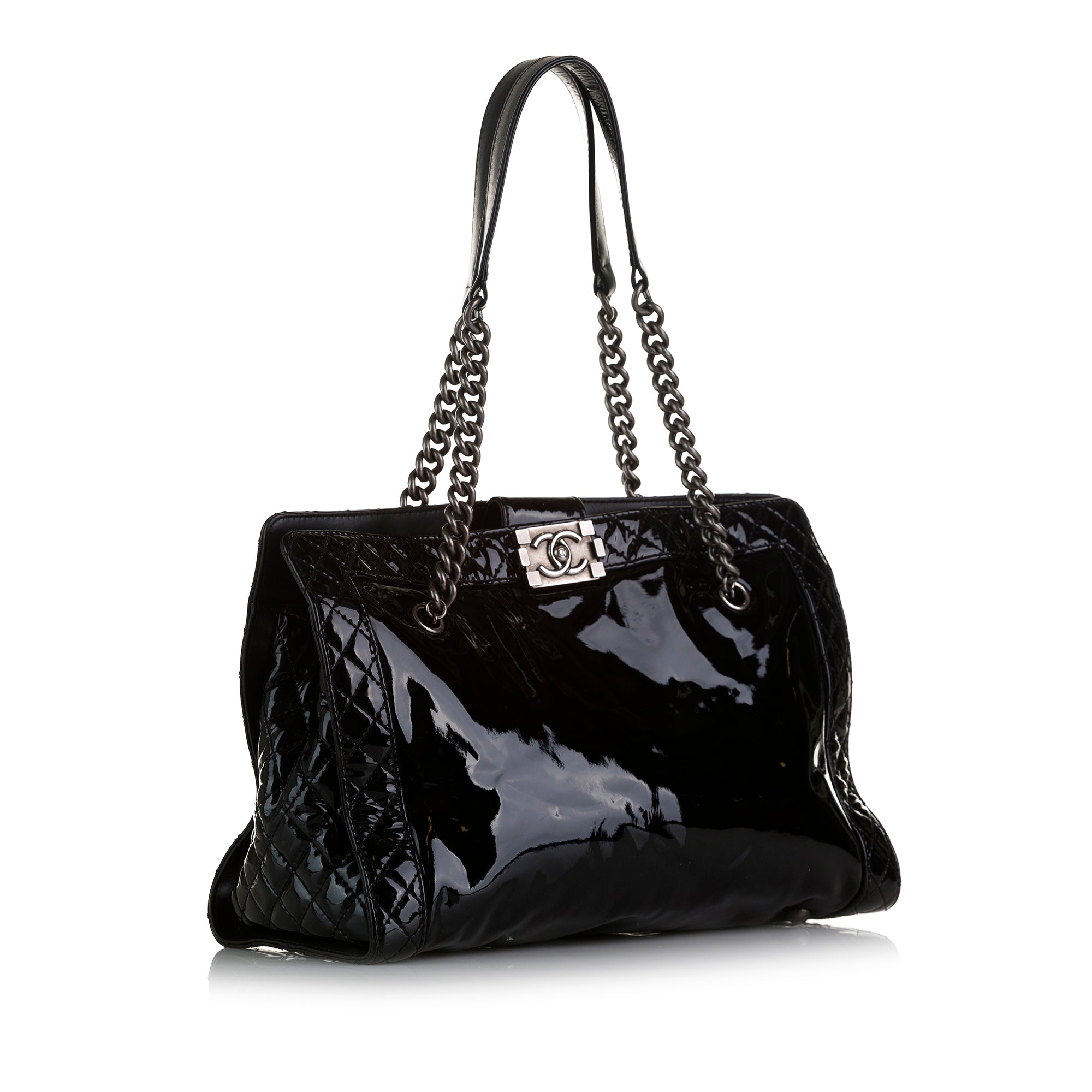 Chanel Patent Boy Reverso Shopping Tote - image 2