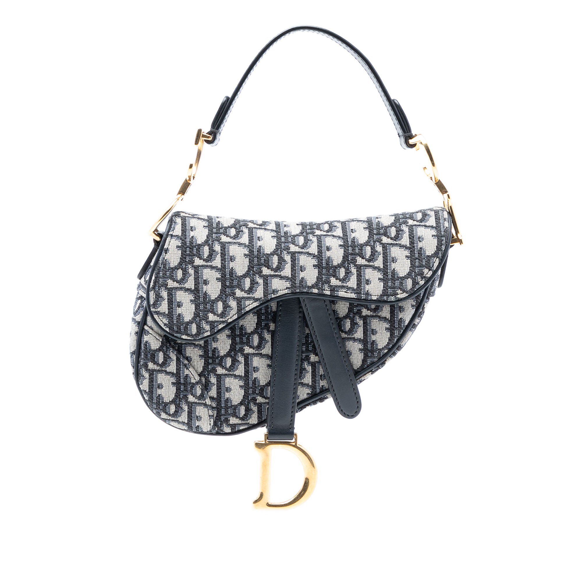Dior Mini Oblique Canvas Saddle Bag - image 1