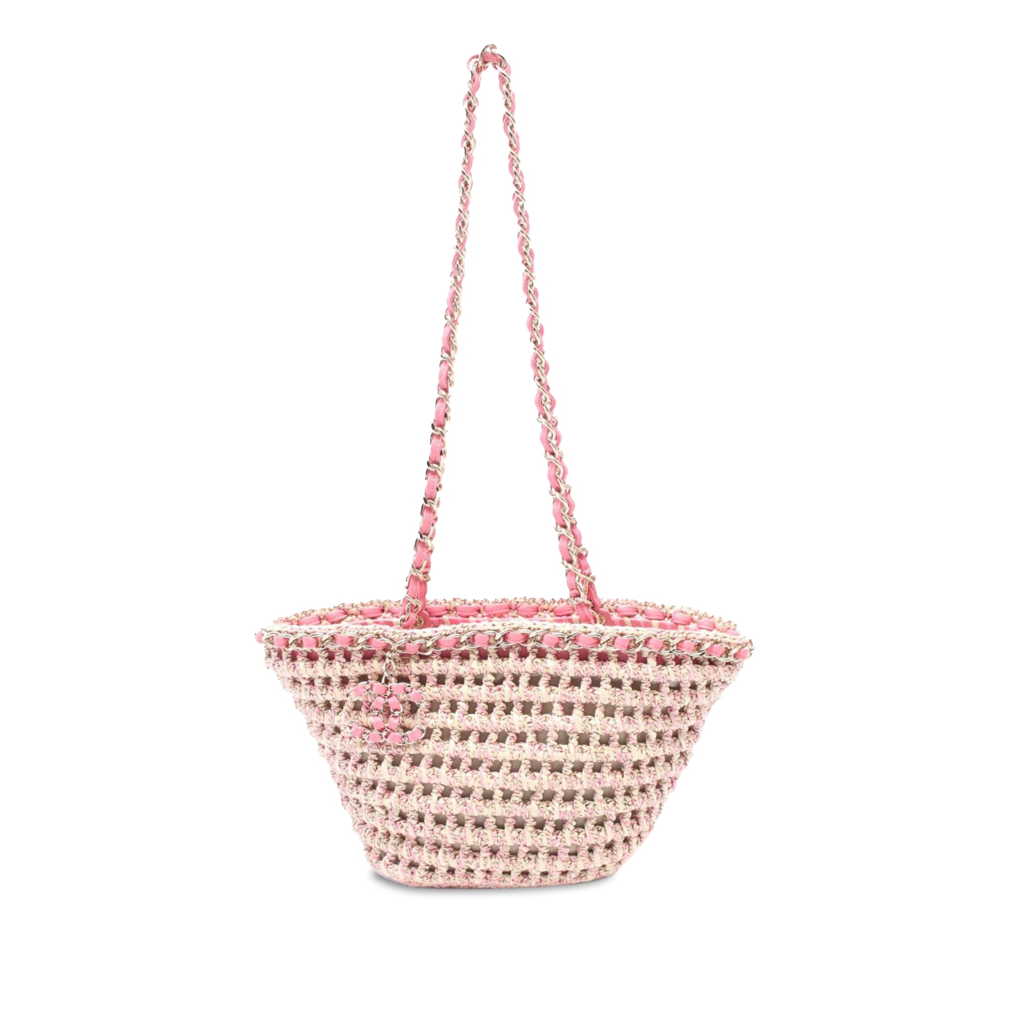Chanel Small Mixed Fibers and Calfskin Crochet Shopping Tote - image 1