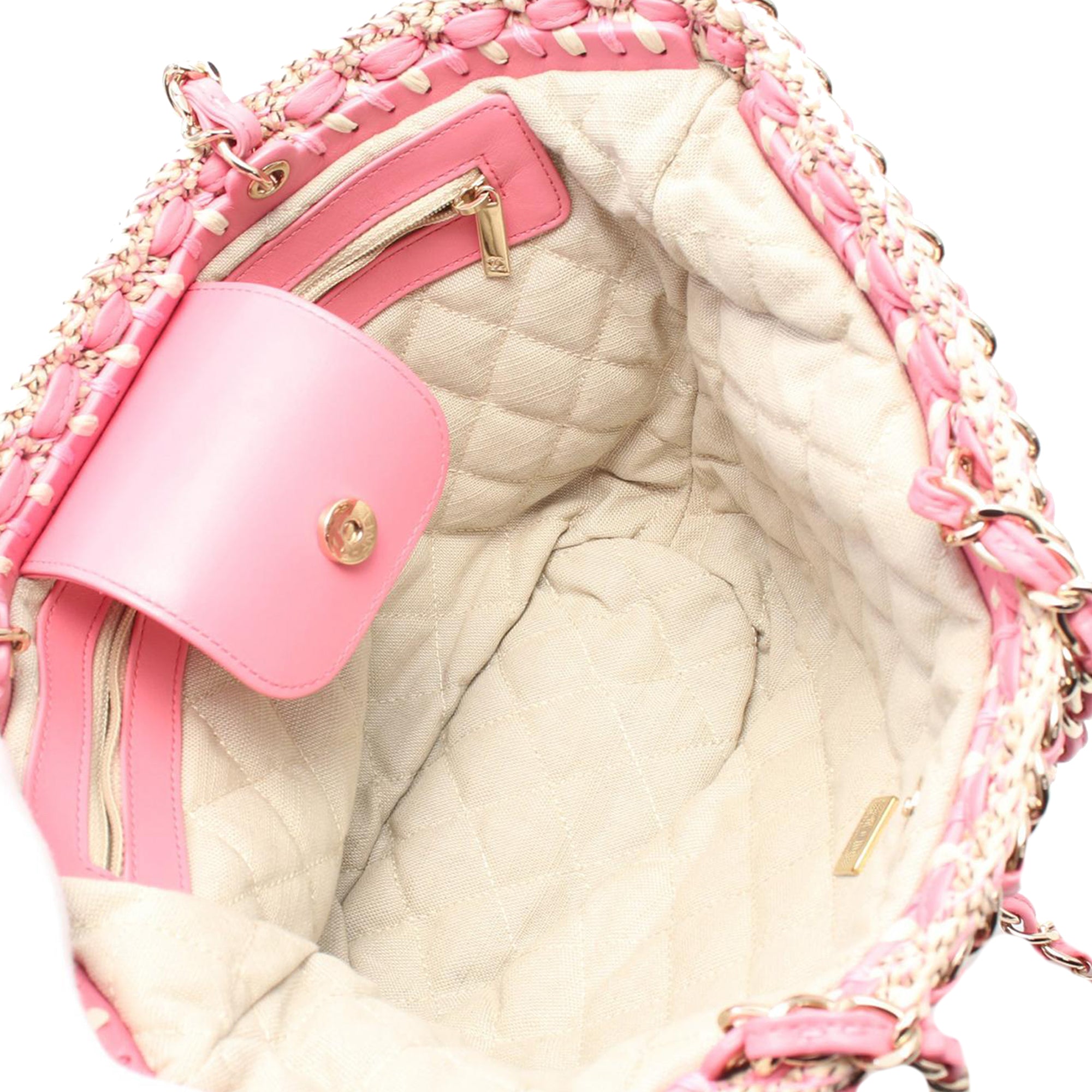 Chanel Small Mixed Fibers and Calfskin Crochet Shopping Tote - image 3