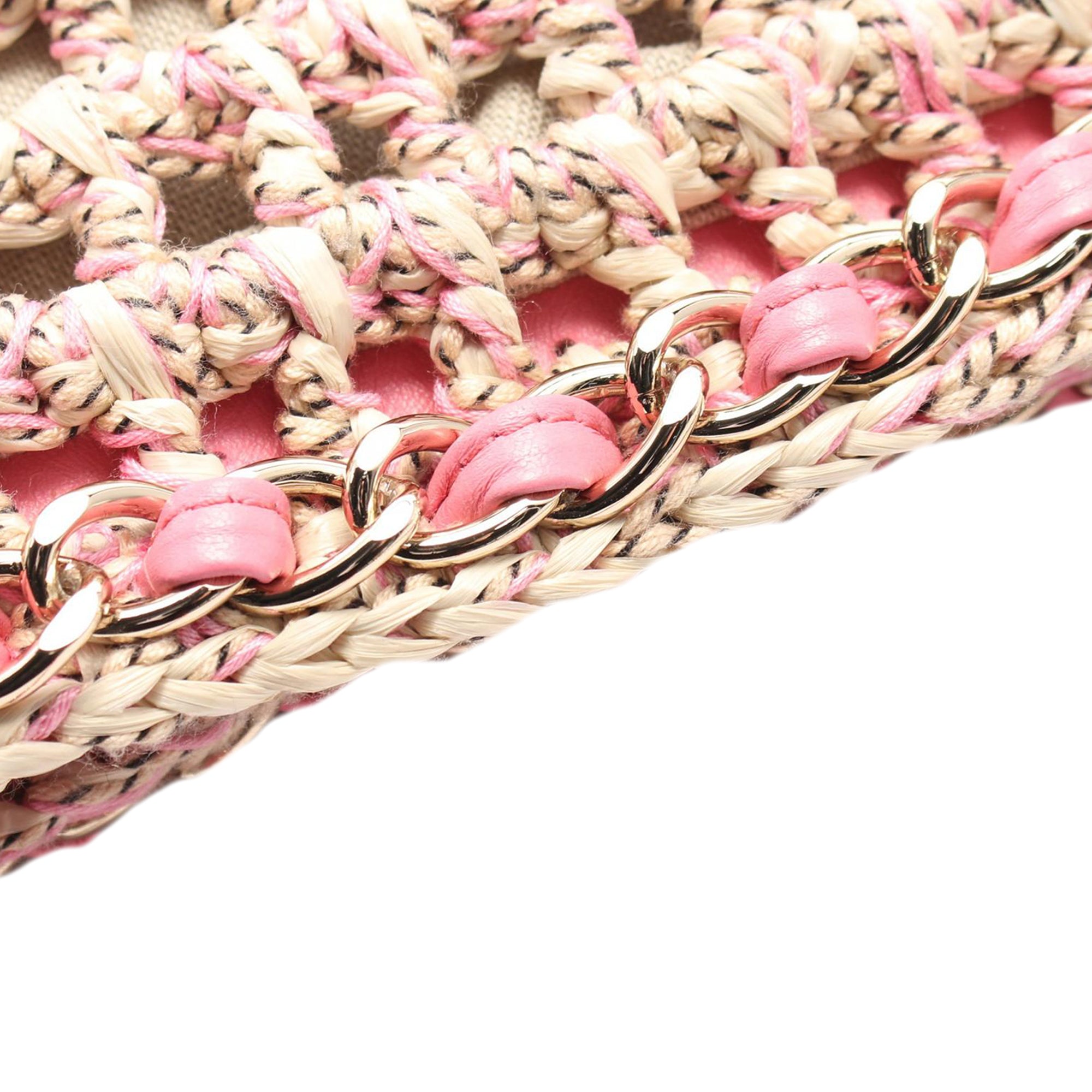 Chanel Small Mixed Fibers and Calfskin Crochet Shopping Tote - image 6