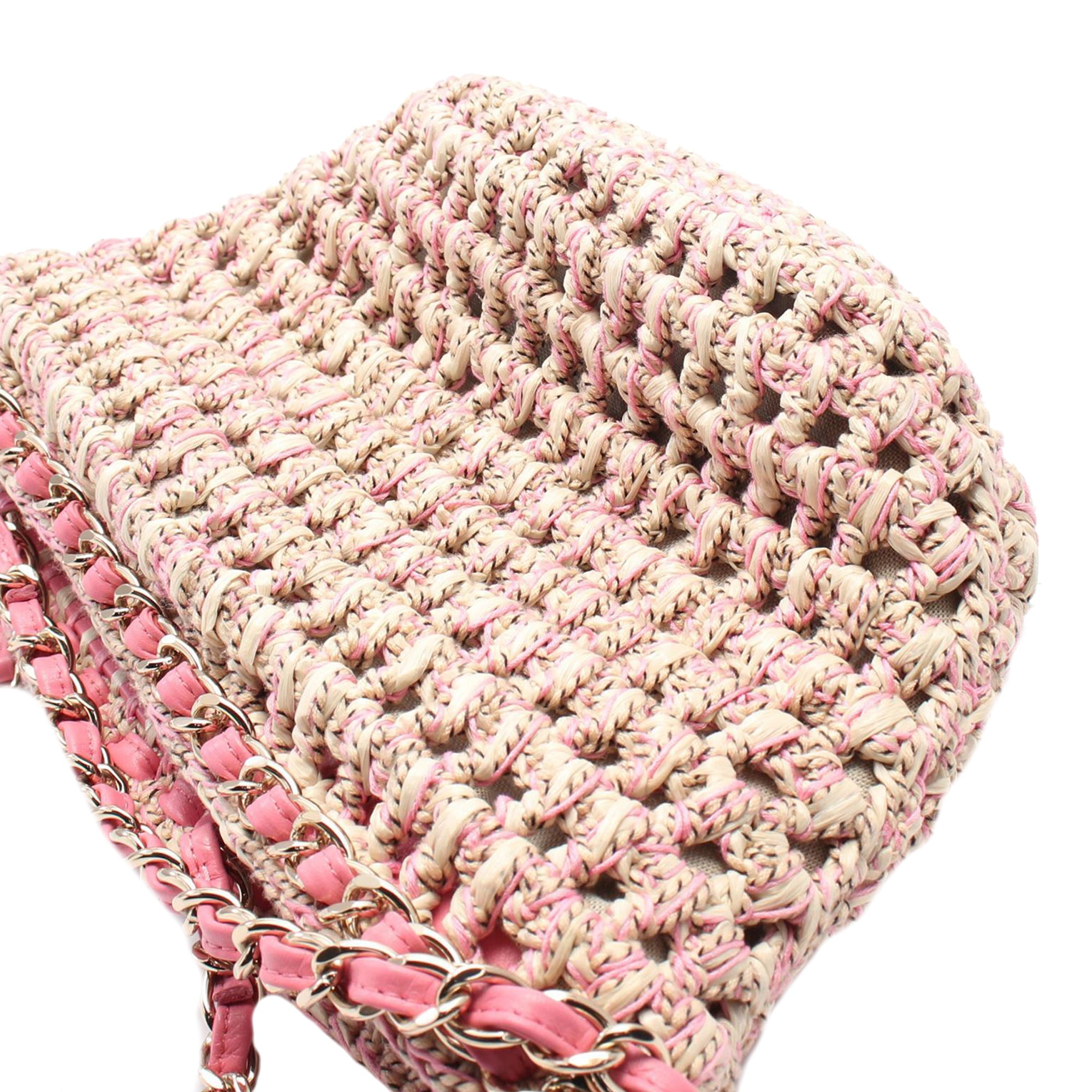 Chanel Small Mixed Fibers and Calfskin Crochet Shopping Tote - image 7