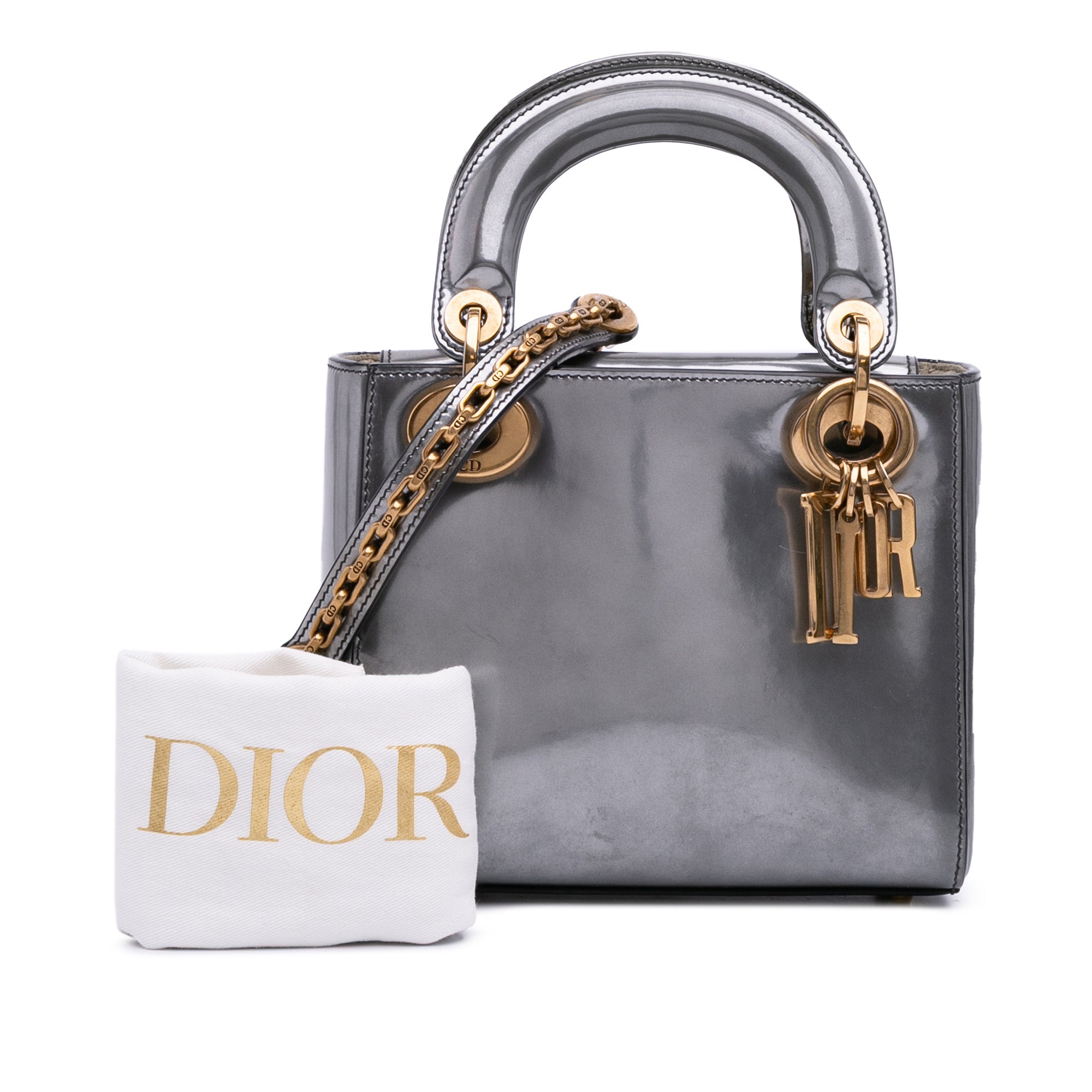 Dior Mini Metallic Patent Lady Dior - image 12