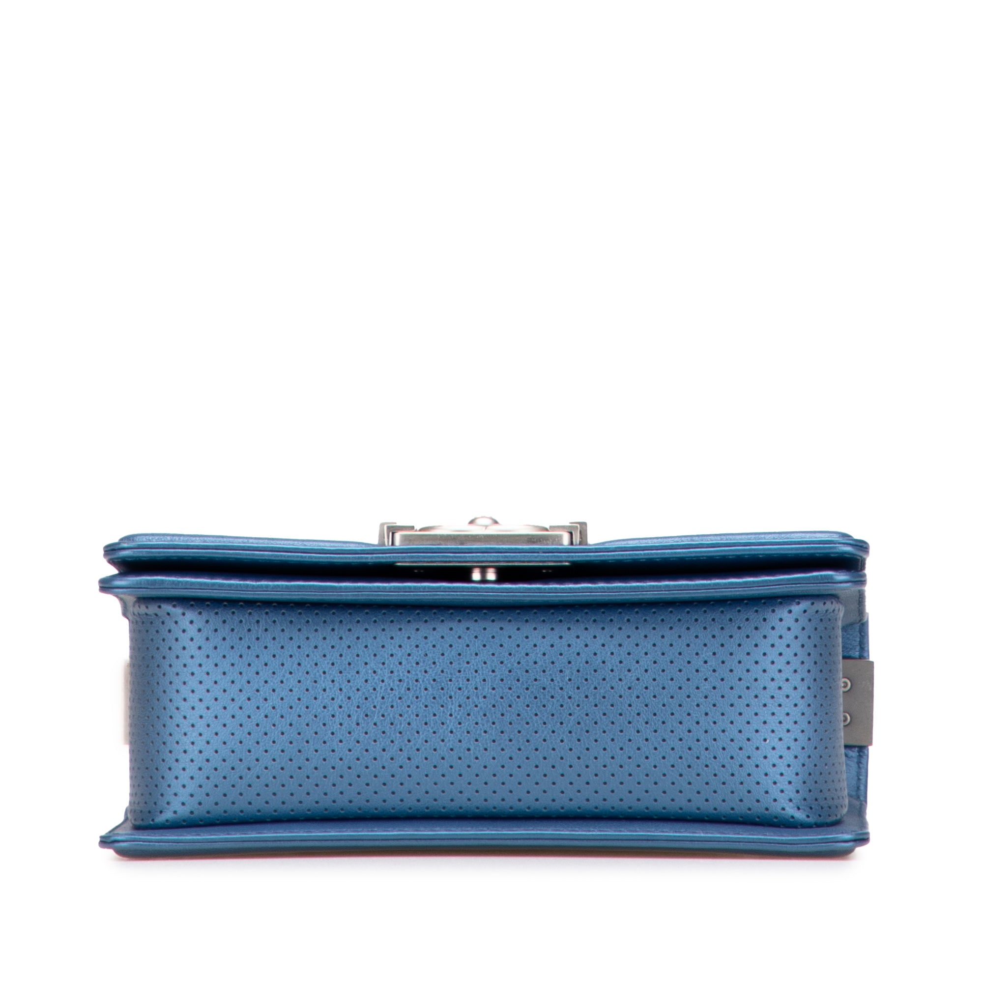 Chanel Small Quilted Perforated Metallic Lambskin Boy Flap - image 3