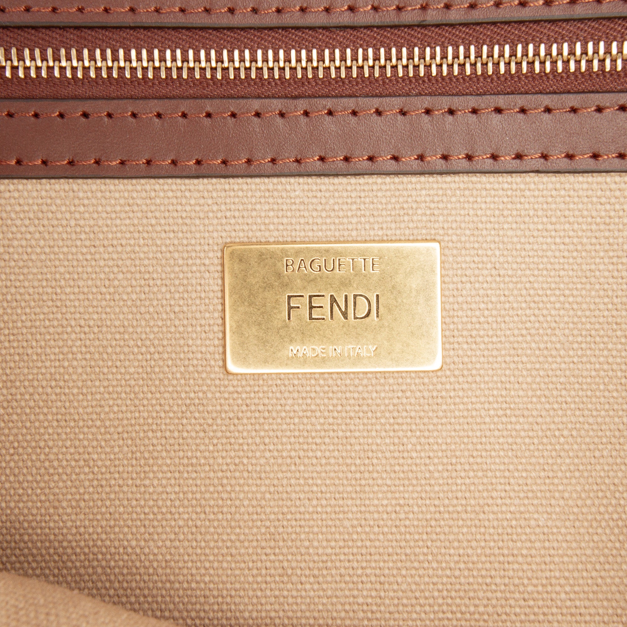 Fendi Zucca Embroidered Canvas Baguette Satchel - image 5