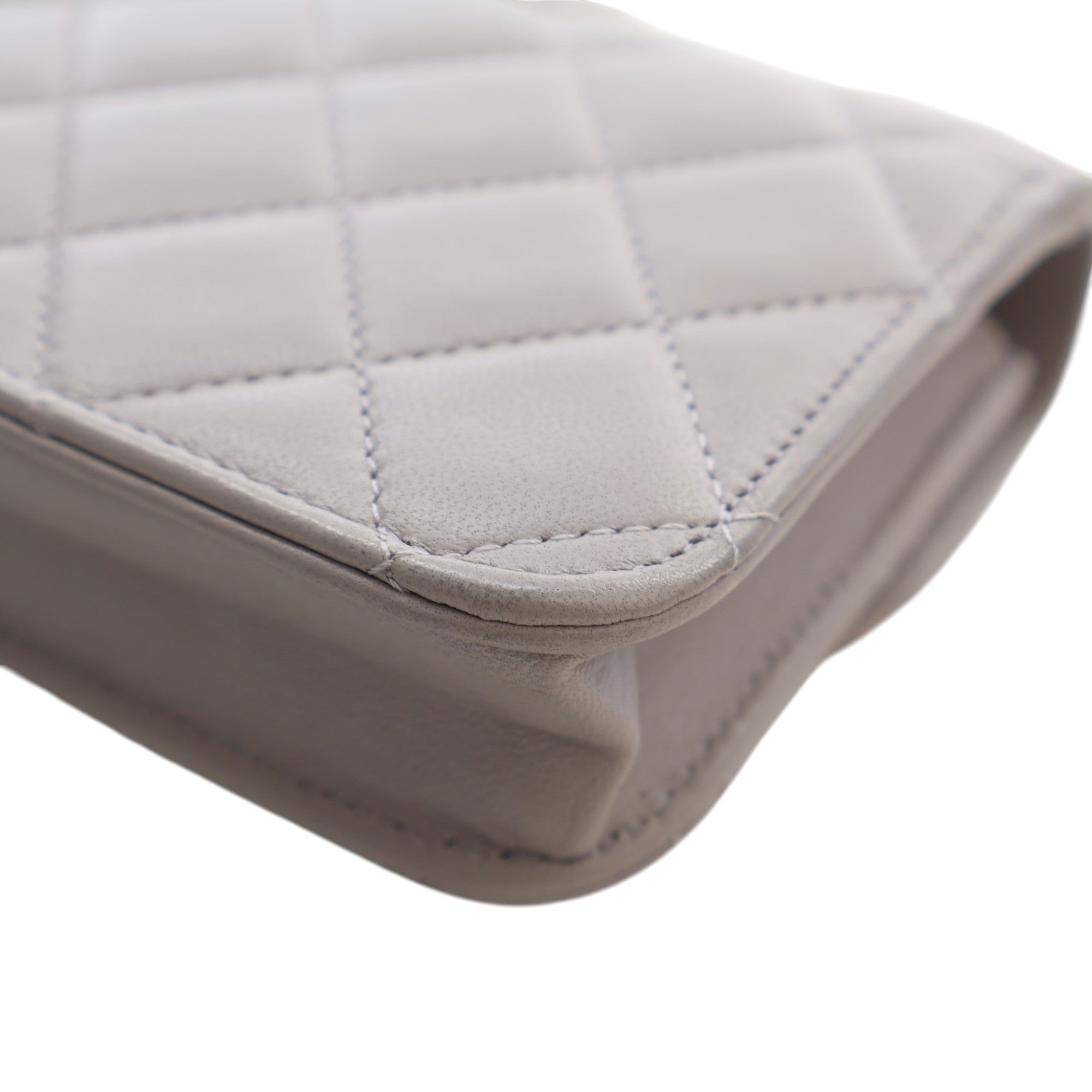 Chanel Mini Quilted Lambskin Top Handle Card Holder with Chain - image 11