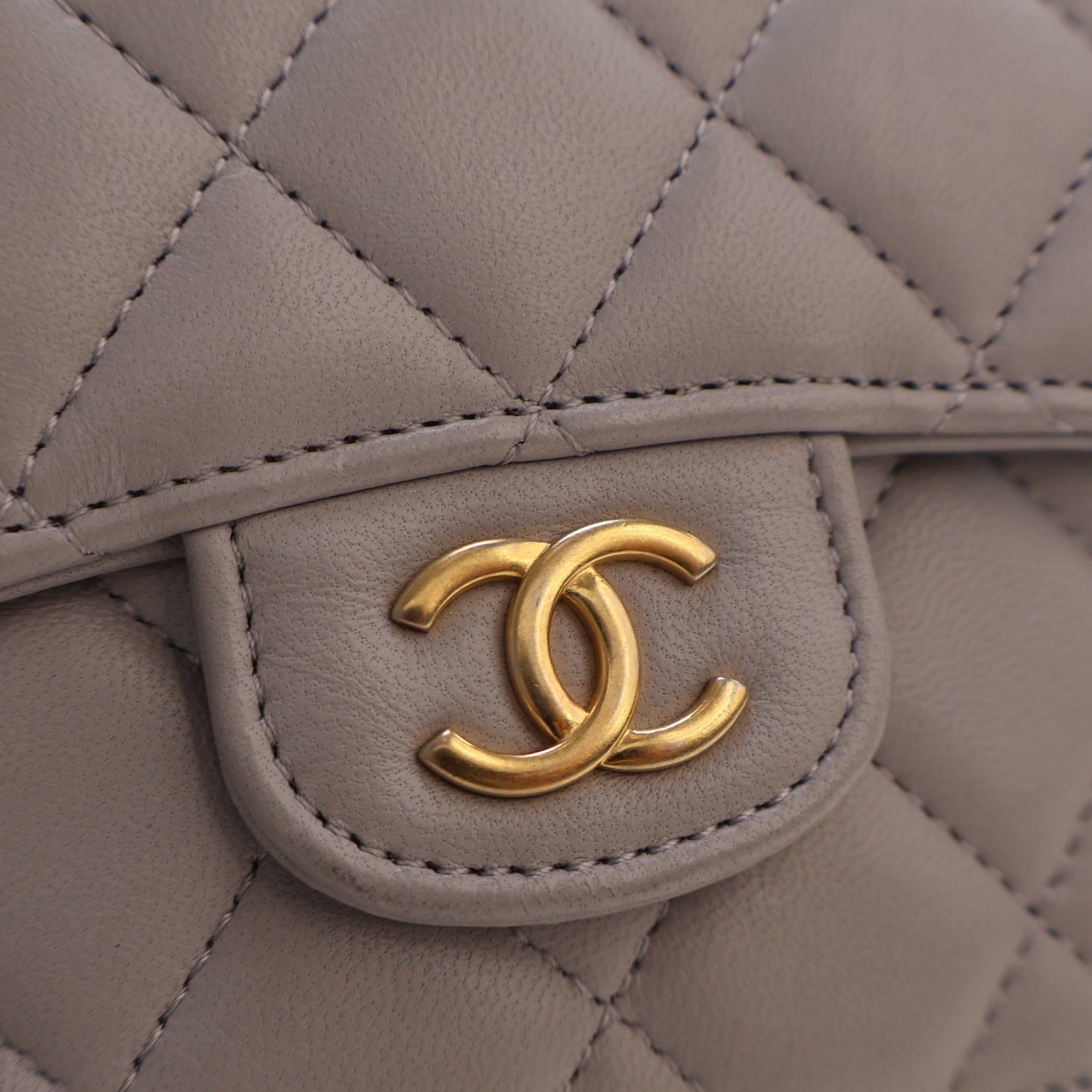 Chanel Mini Quilted Lambskin Top Handle Card Holder with Chain - image 7