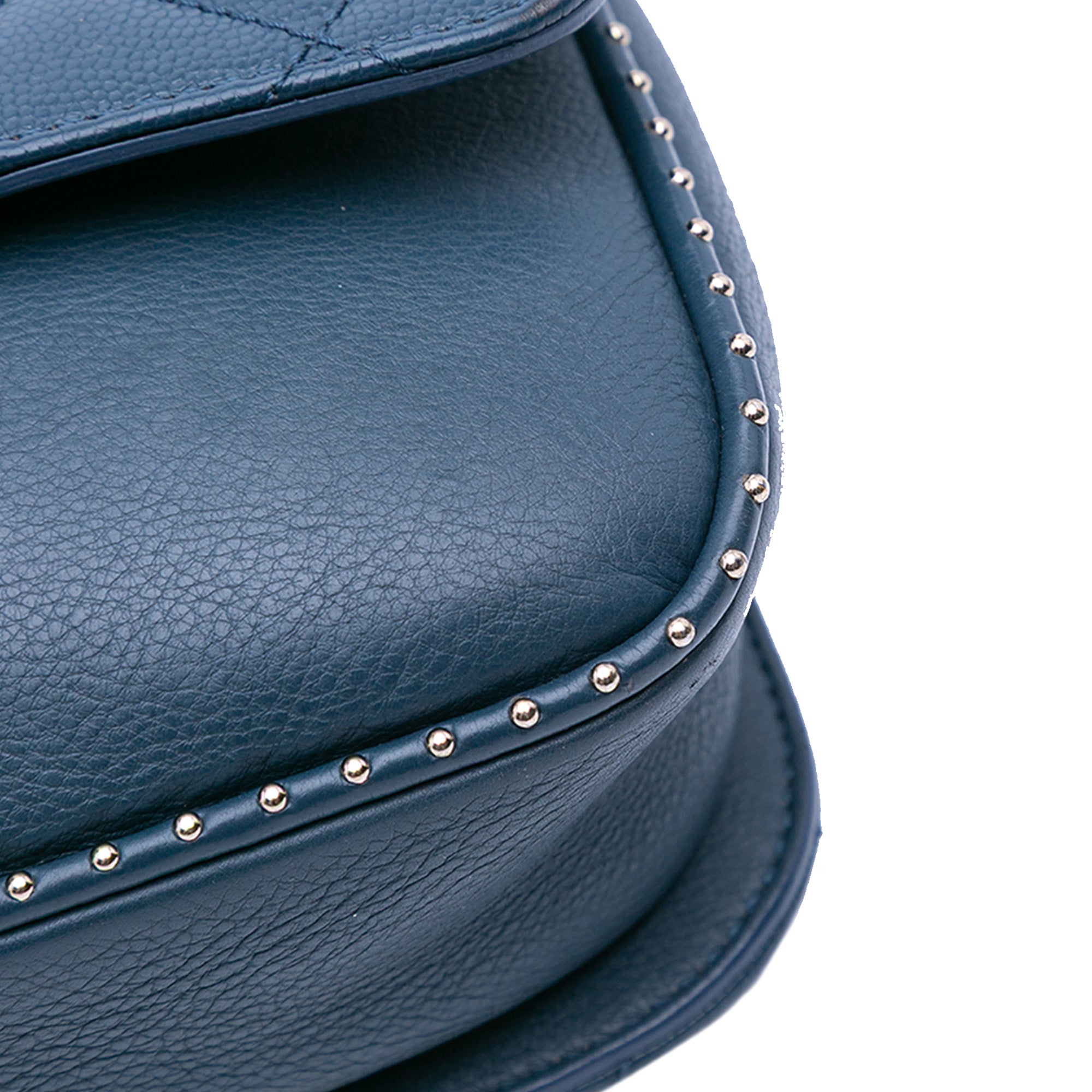 Chanel Small Quilted Caviar Studded Chain Handle Flap - image 8