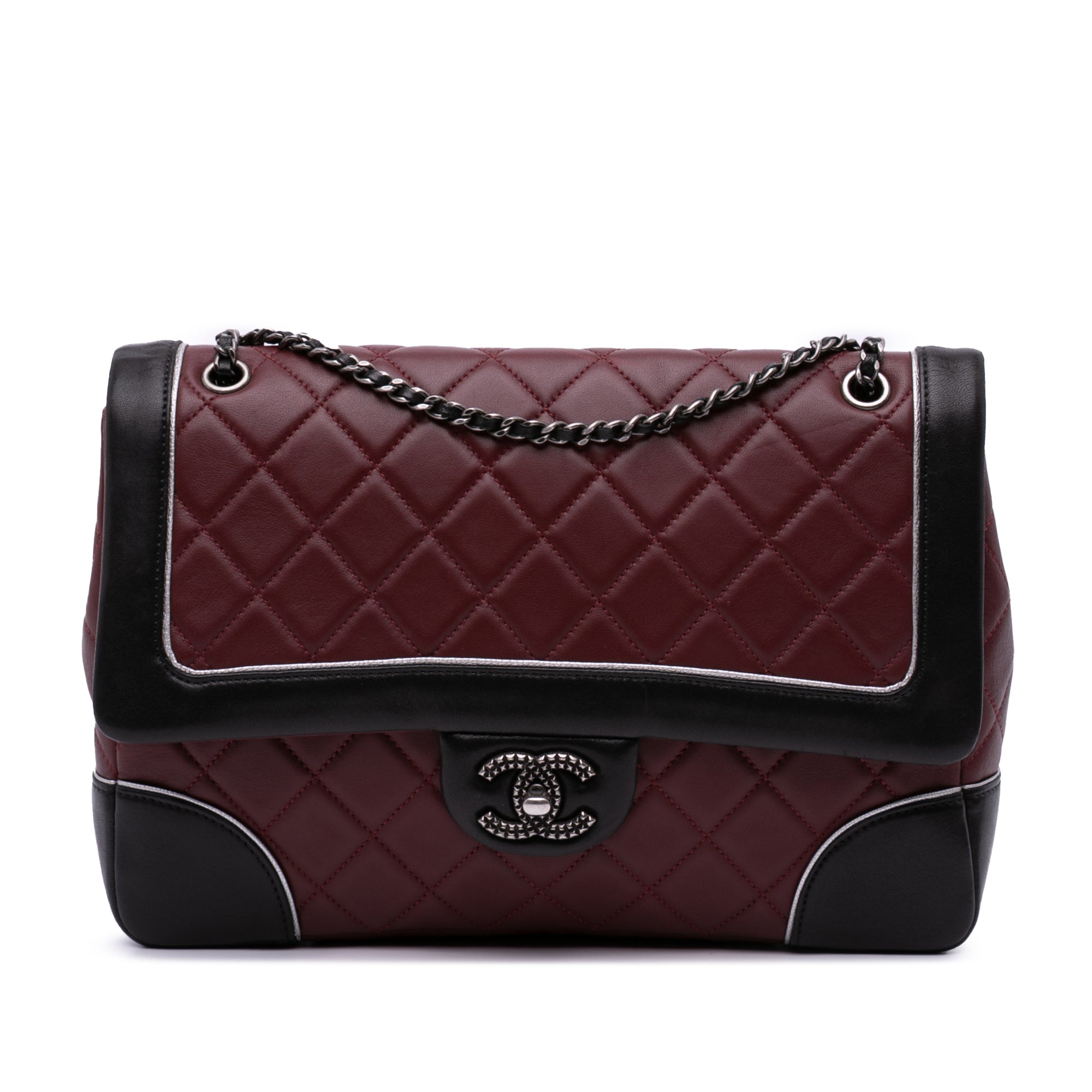 Chanel Paris-Salzburg Jumbo Bicolor Quilted Lambskin Tyrolean Flap - image 1