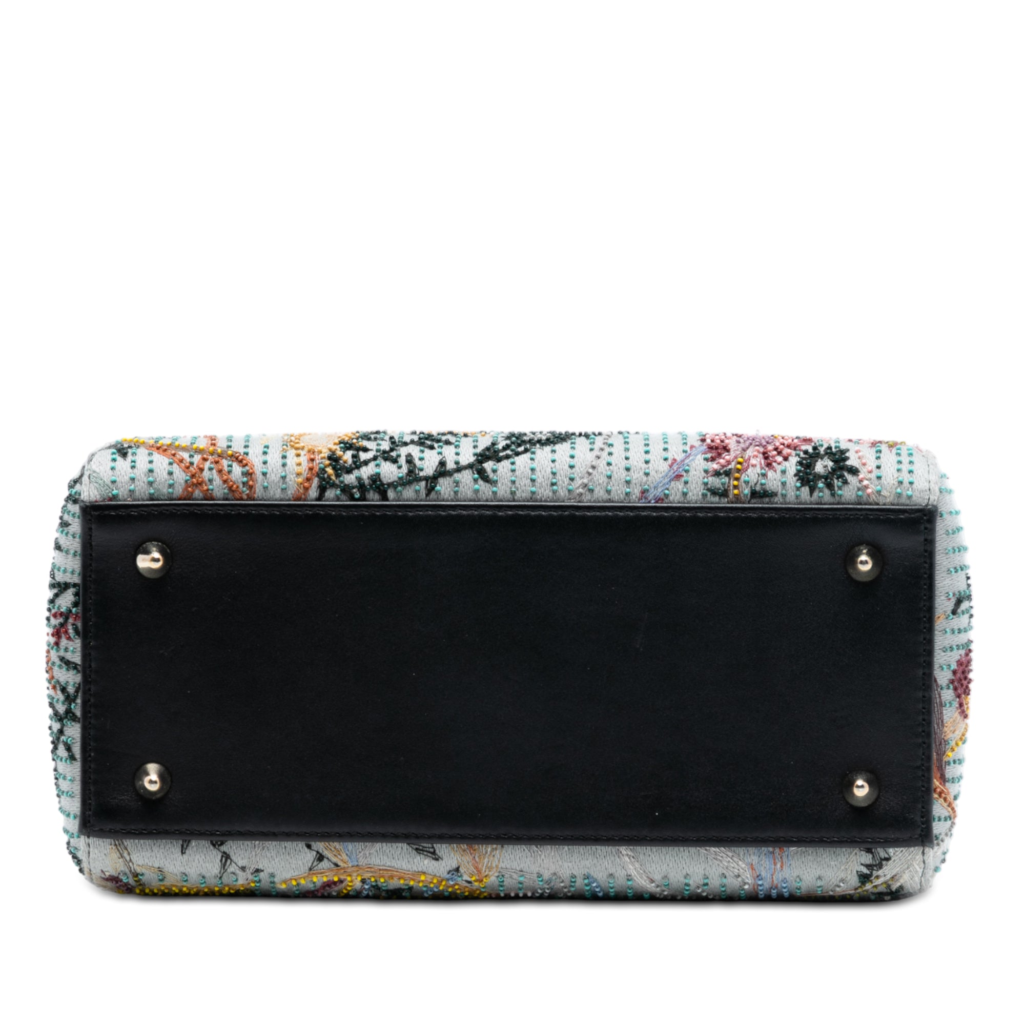 Dior Medium Canvas and Calfskin Beaded Embroidered Jardin De Minuit Lady Dior - image 3