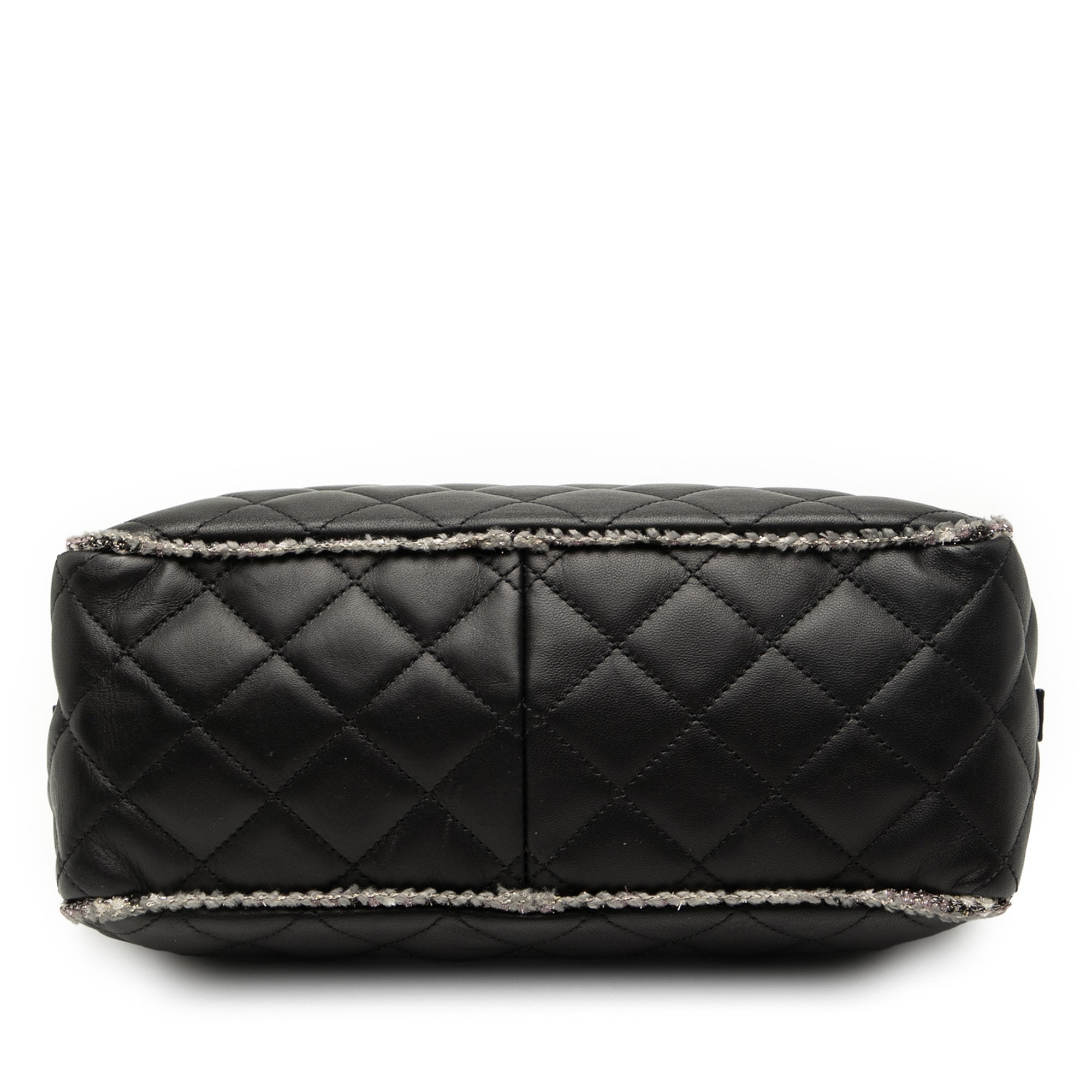 Chanel CC Quilted Lambskin Tweedy Bowler Bag - image 3