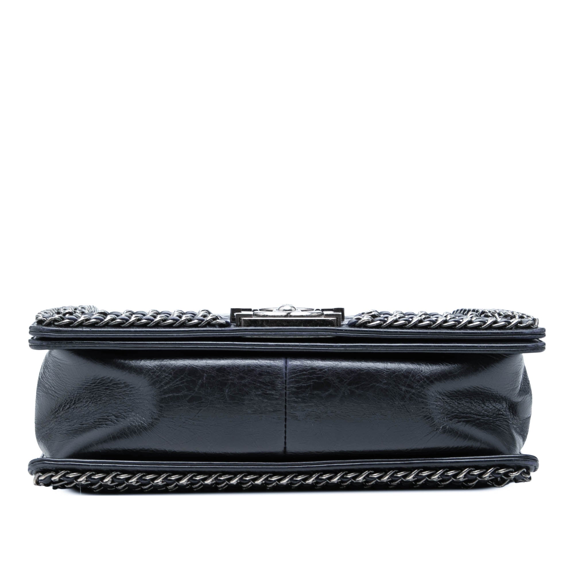 Chanel Old Medium Quilted Glazed Calfskin Chain Around Boy Flap - image 3