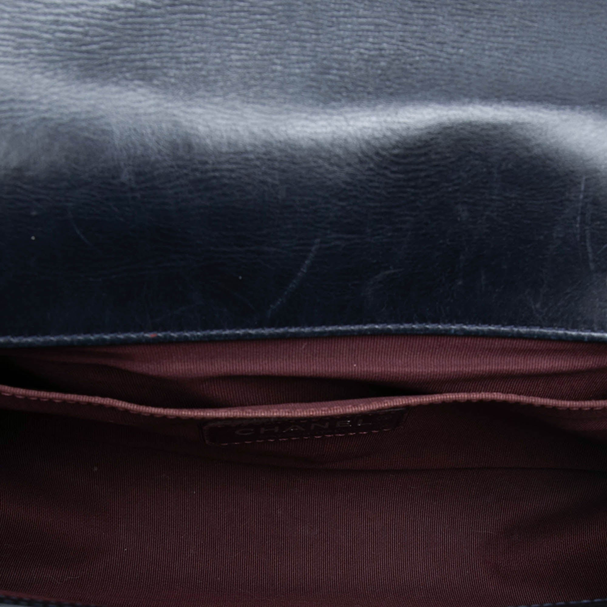Chanel Old Medium Quilted Glazed Calfskin Chain Around Boy Flap - image 4