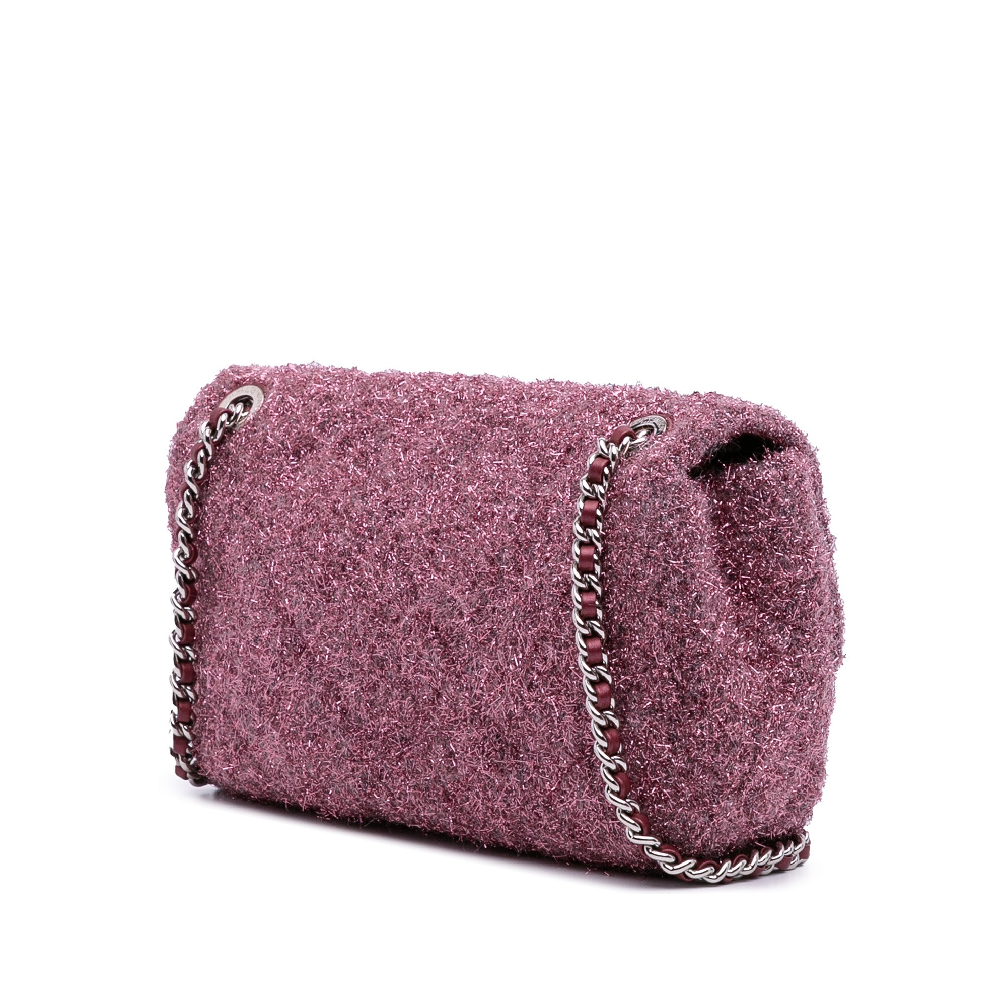 Chanel Medium Quilted Metallic Knit Pluto Glitter Flap - image 2