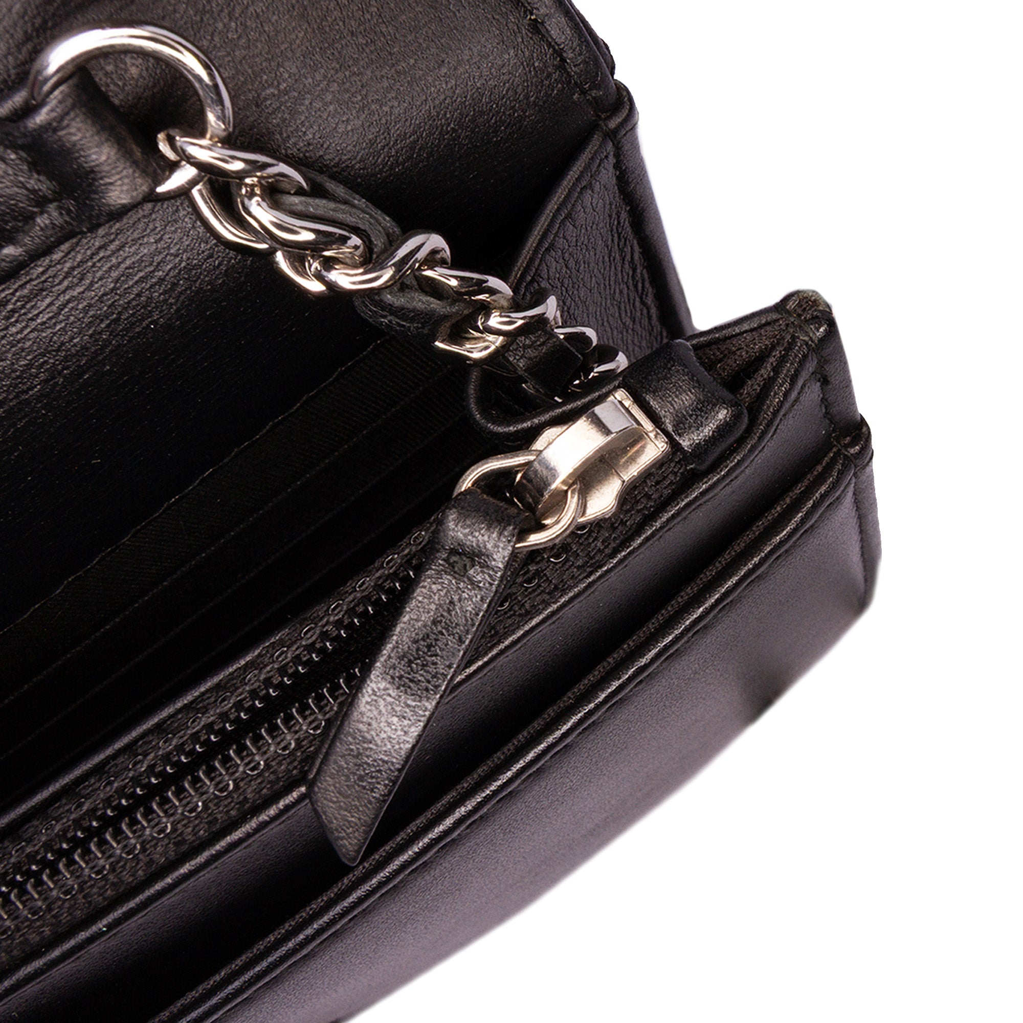 Chanel Diagonal Chevron Calfskin Tassel Wallet On Chain - image 6