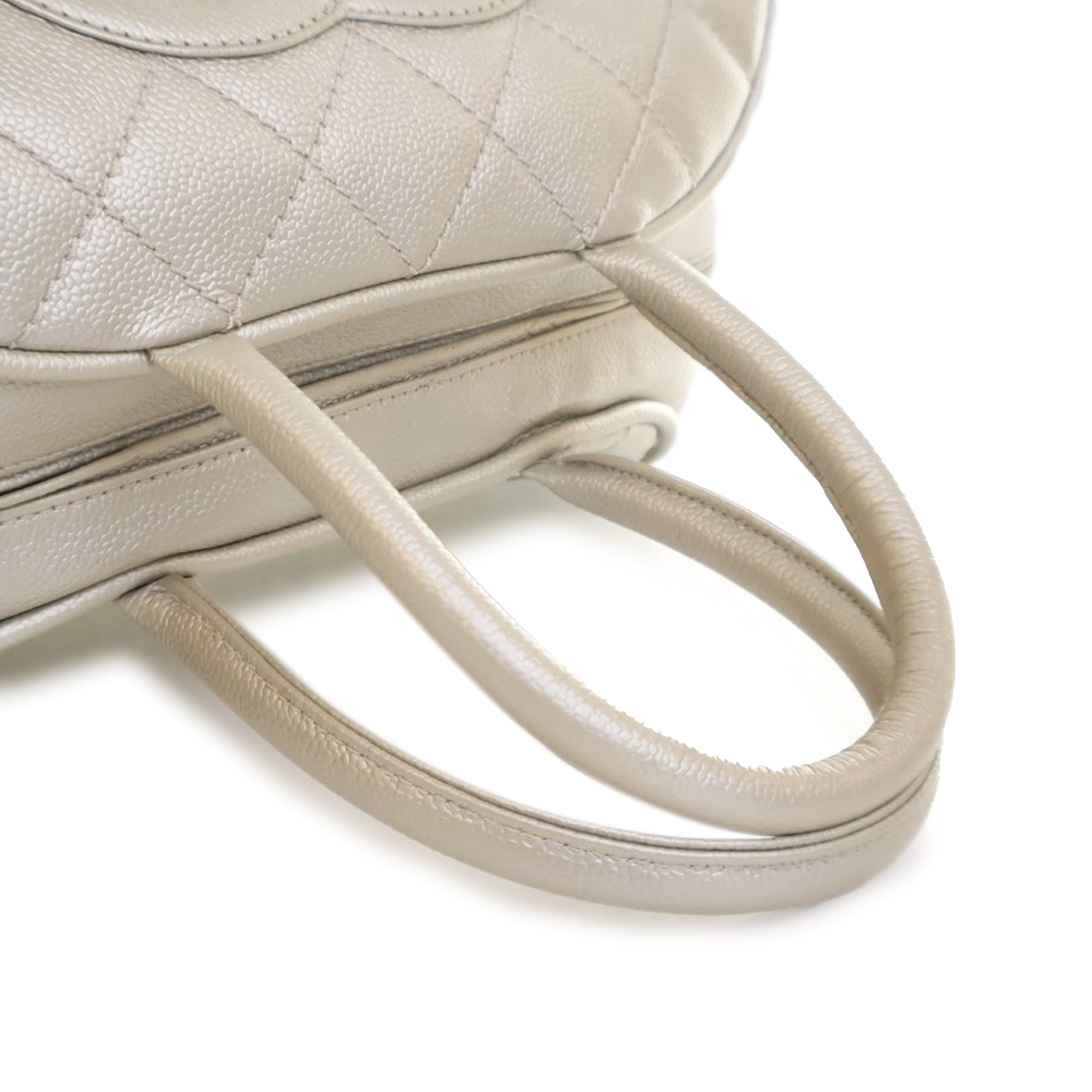 Chanel Metallic Quilted Caviar Bowler Bag - image 12
