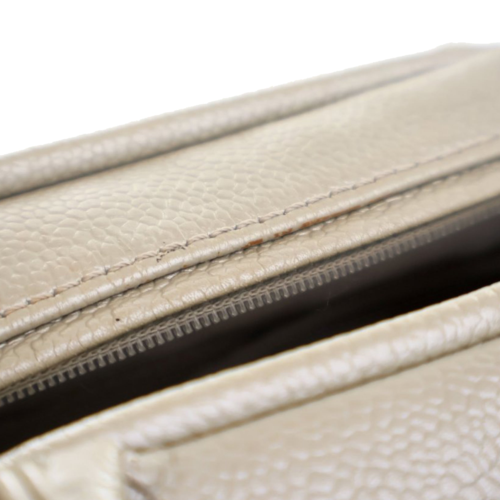 Chanel Metallic Quilted Caviar Bowler Bag - image 6