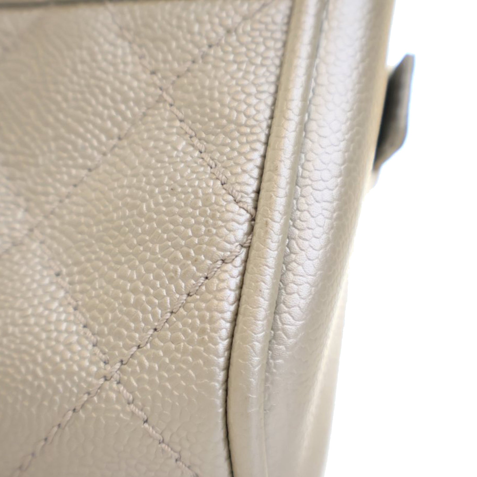 Chanel Metallic Quilted Caviar Bowler Bag - image 8