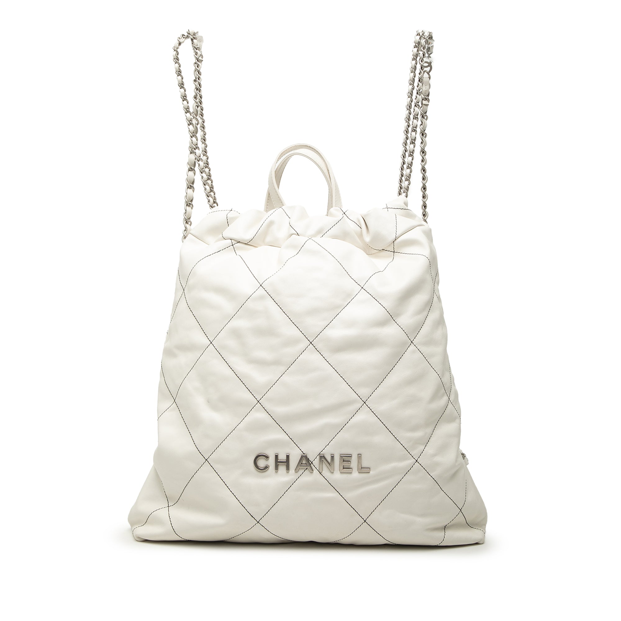 Chanel Large Quilted Shiny Calfskin 22 Backpack - image 1