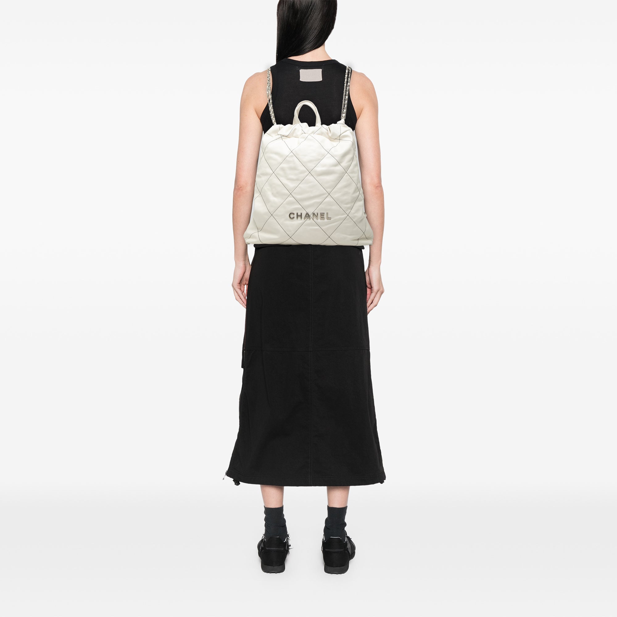 Chanel Large Quilted Shiny Calfskin 22 Backpack - image 7