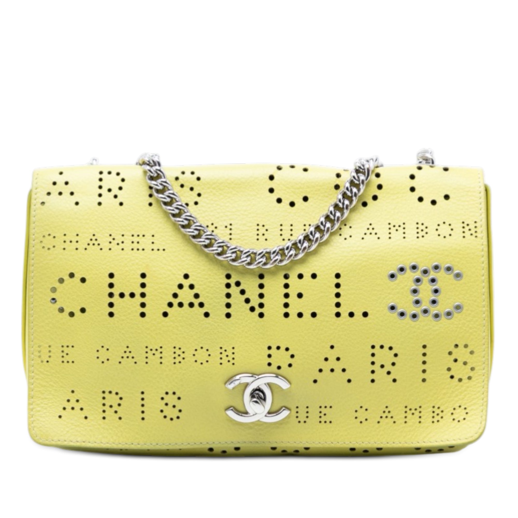 Chanel Perforated Calfskin Logo Eyelet Flap - image 1