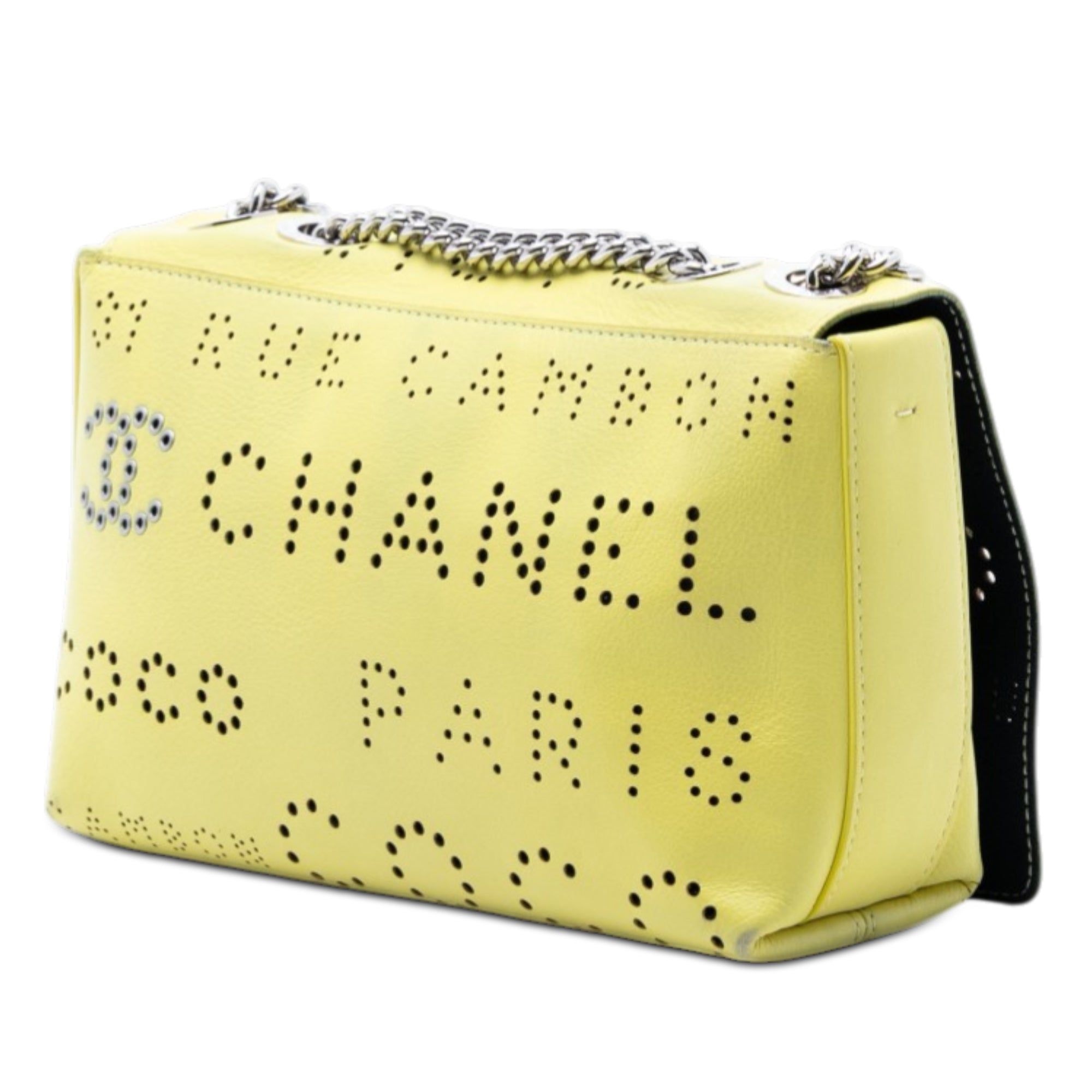Chanel Perforated Calfskin Logo Eyelet Flap - image 2