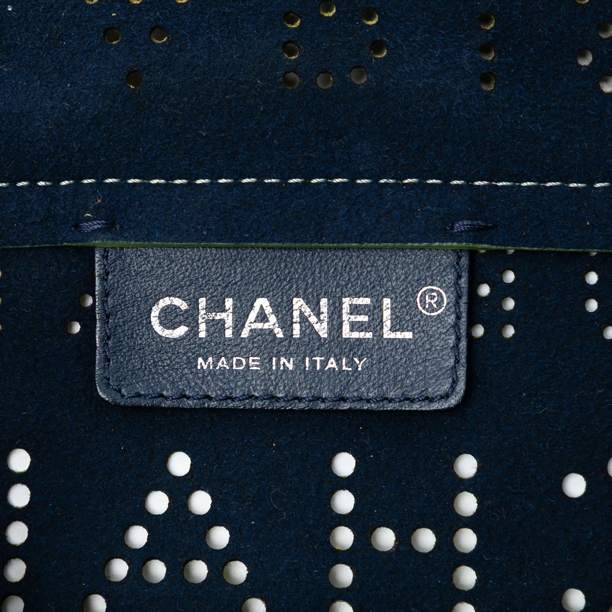 Chanel Perforated Calfskin Logo Eyelet Flap - image 6