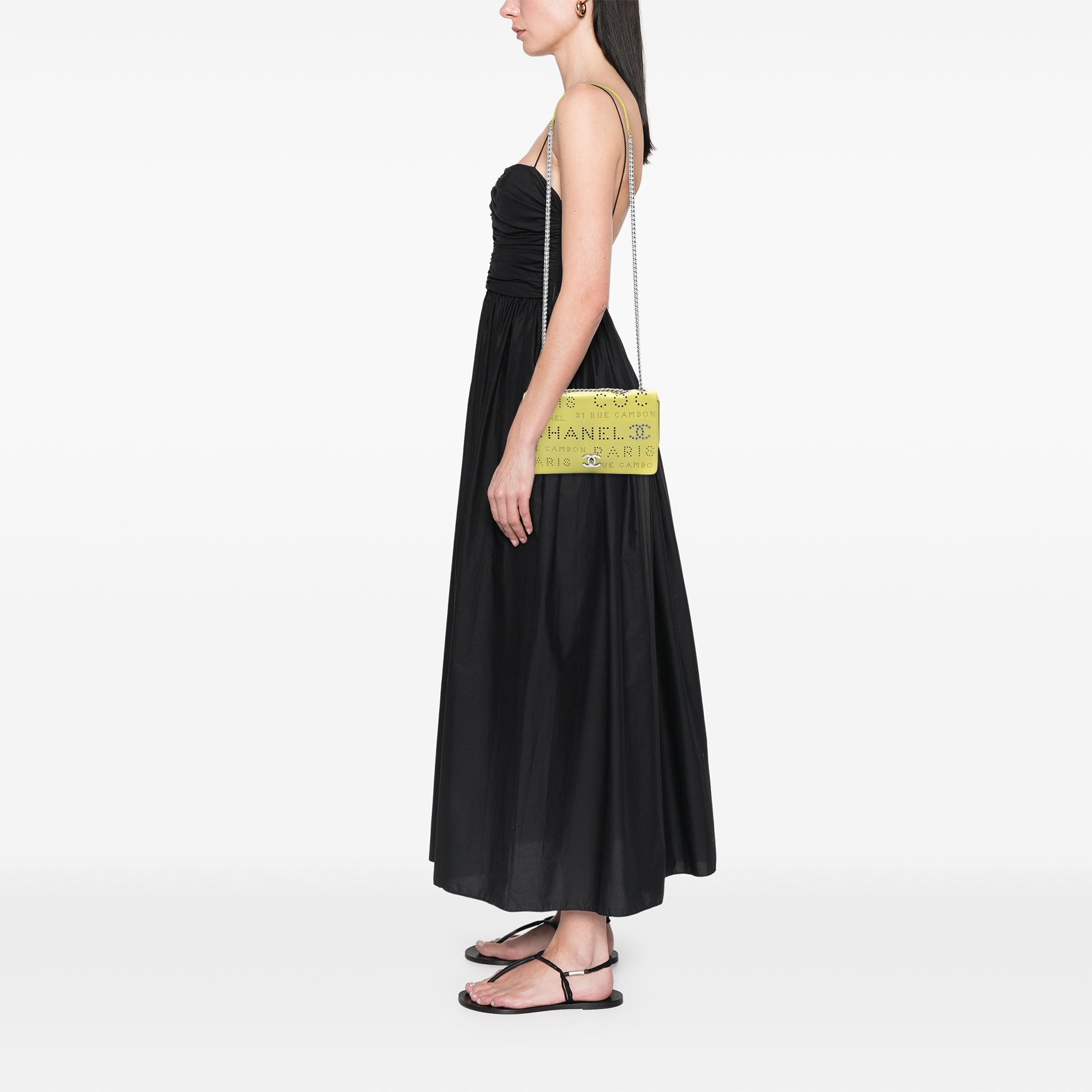 Chanel Perforated Calfskin Logo Eyelet Flap - image 7