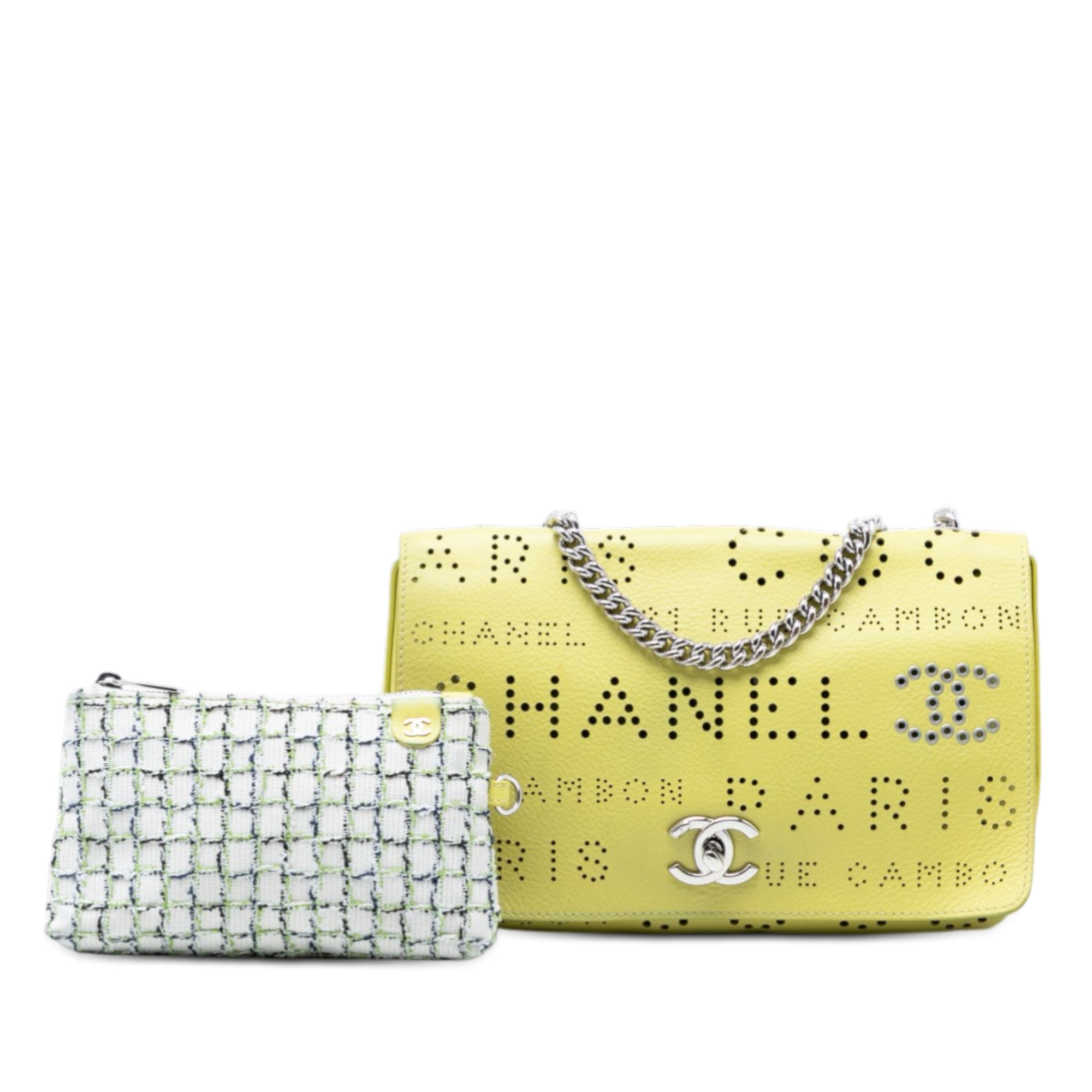 Chanel Perforated Calfskin Logo Eyelet Flap - image 8