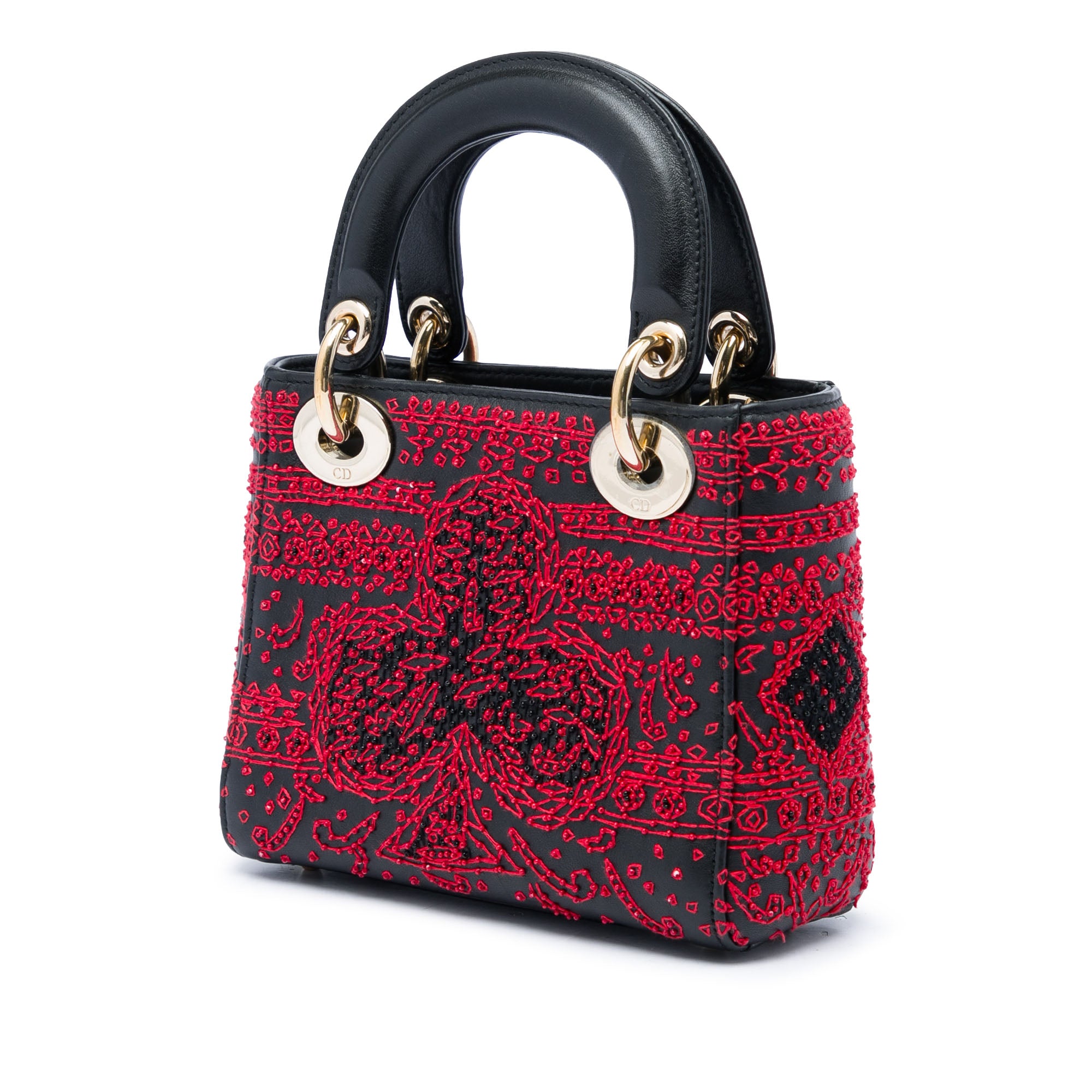 Dior Mini Smooth Calfskin Embroidered Heart Playing Cards Lady Dior - image 2