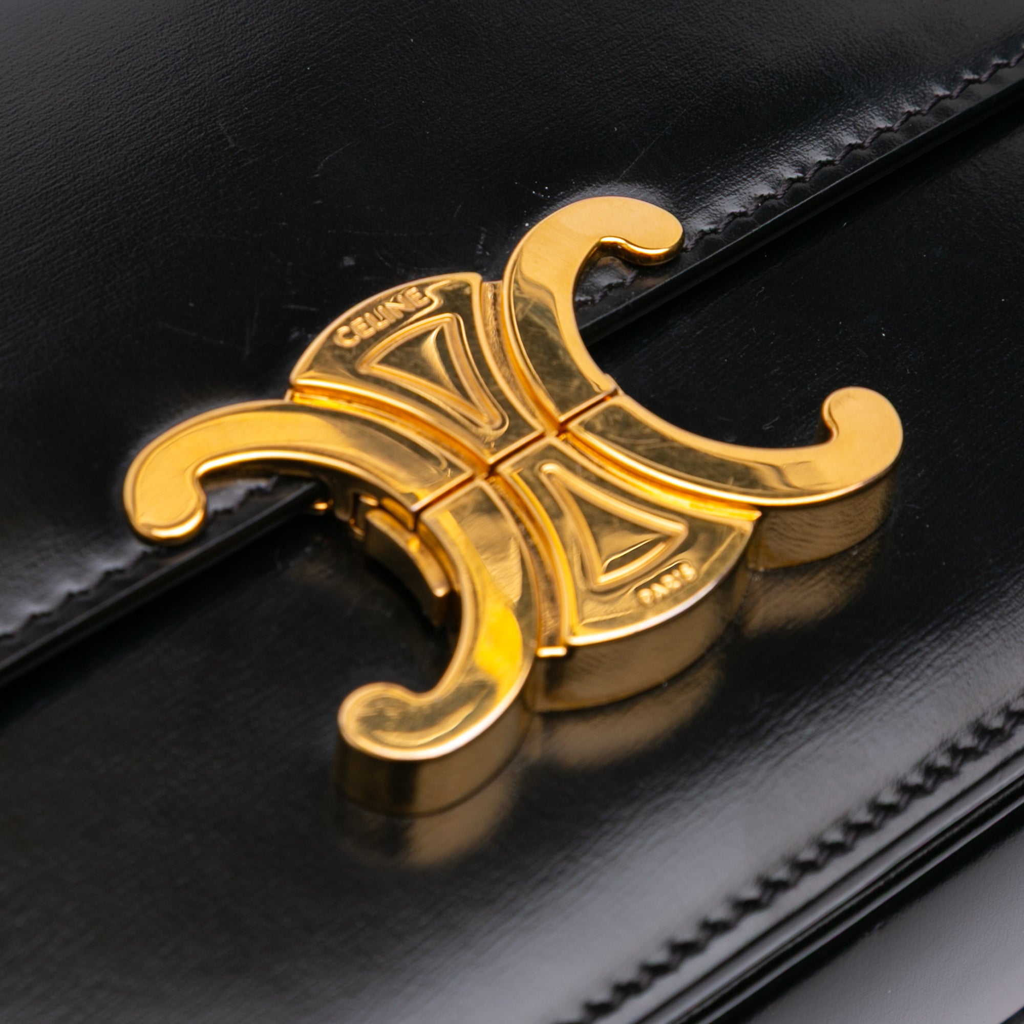 Celine Teen Shiny Calfskin Triomphe Crossbody - image 6