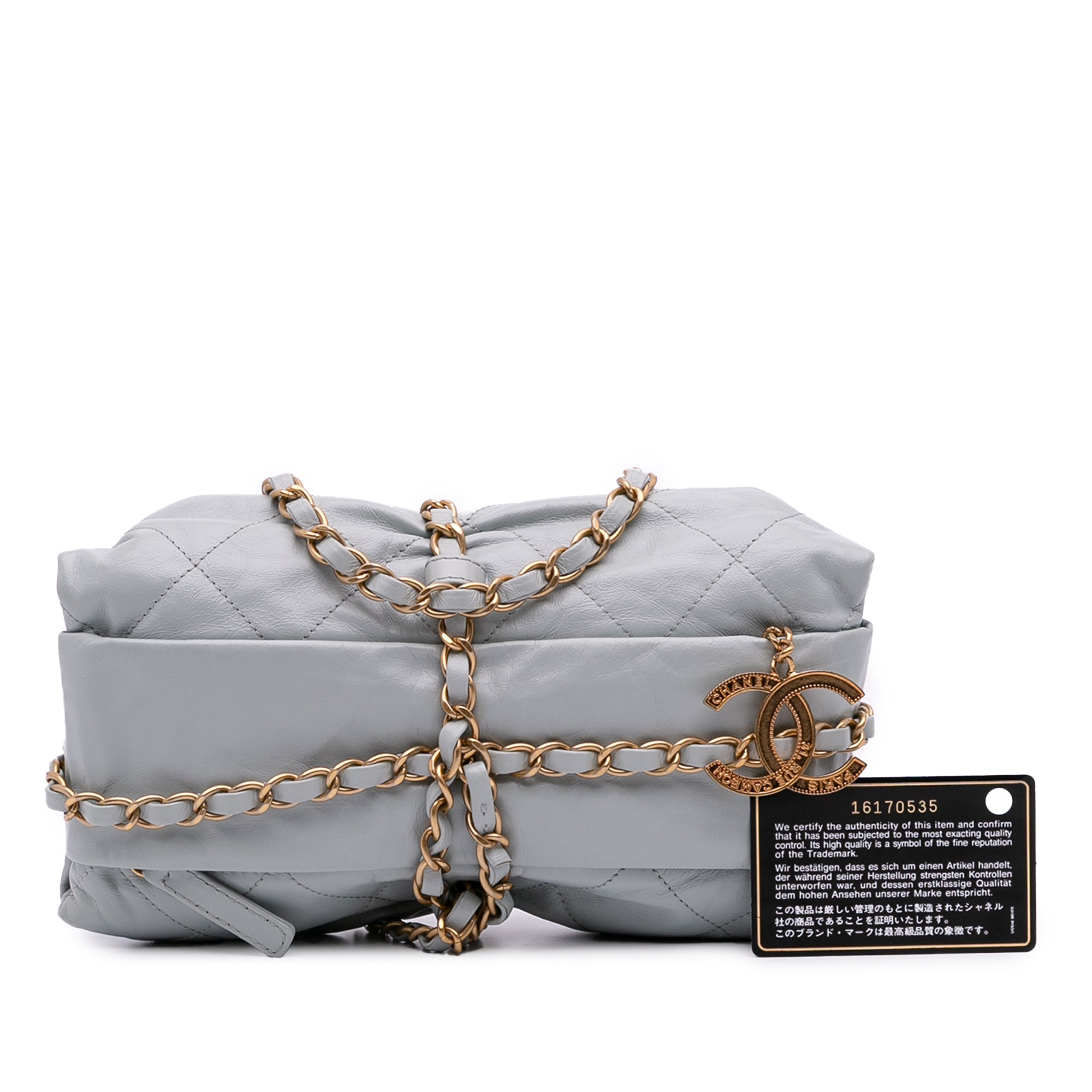 Chanel Quilted Calfskin Midnight Swim Baluchon Bag - image 12