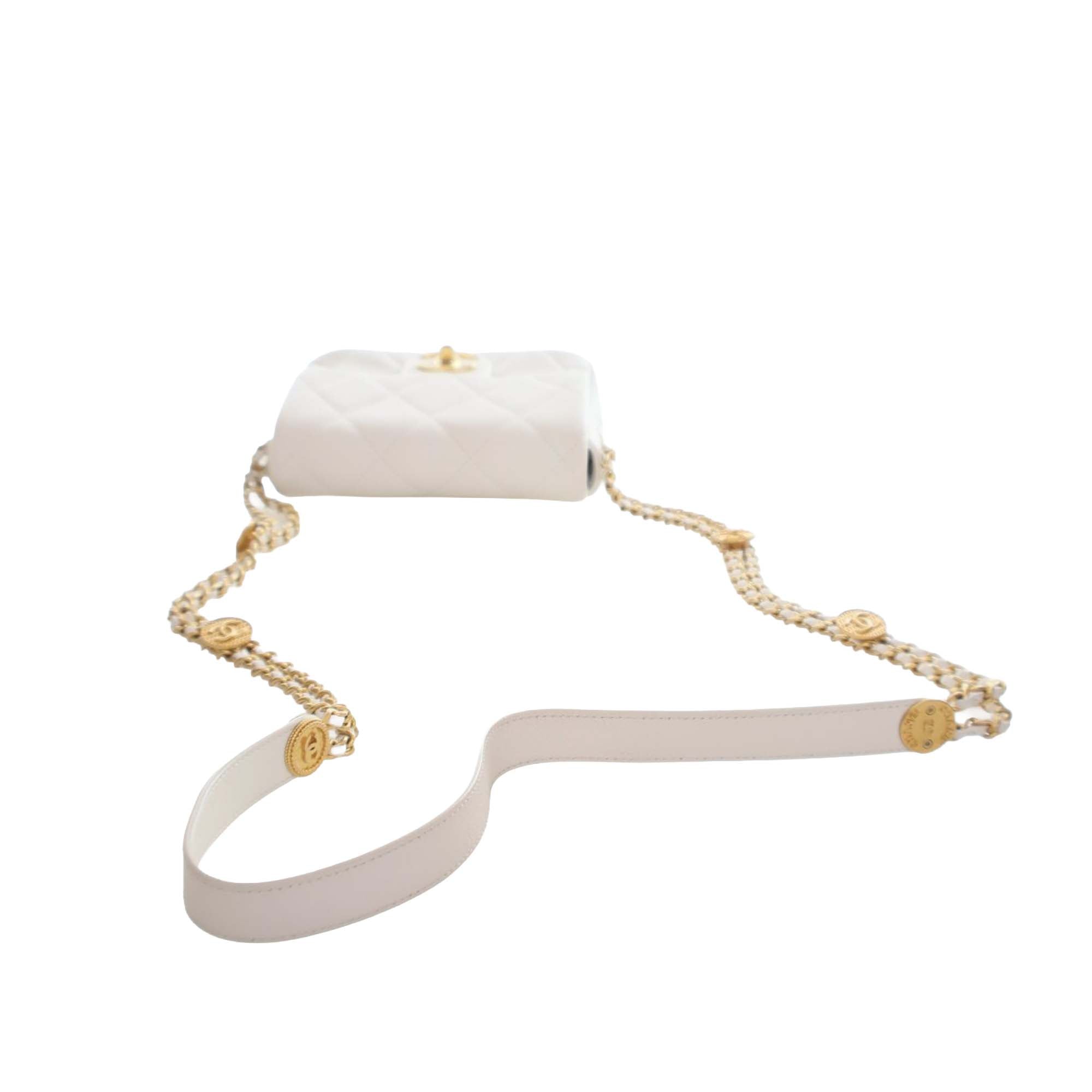 Chanel Mini Quilted Caviar CC Coin Flap - image 12