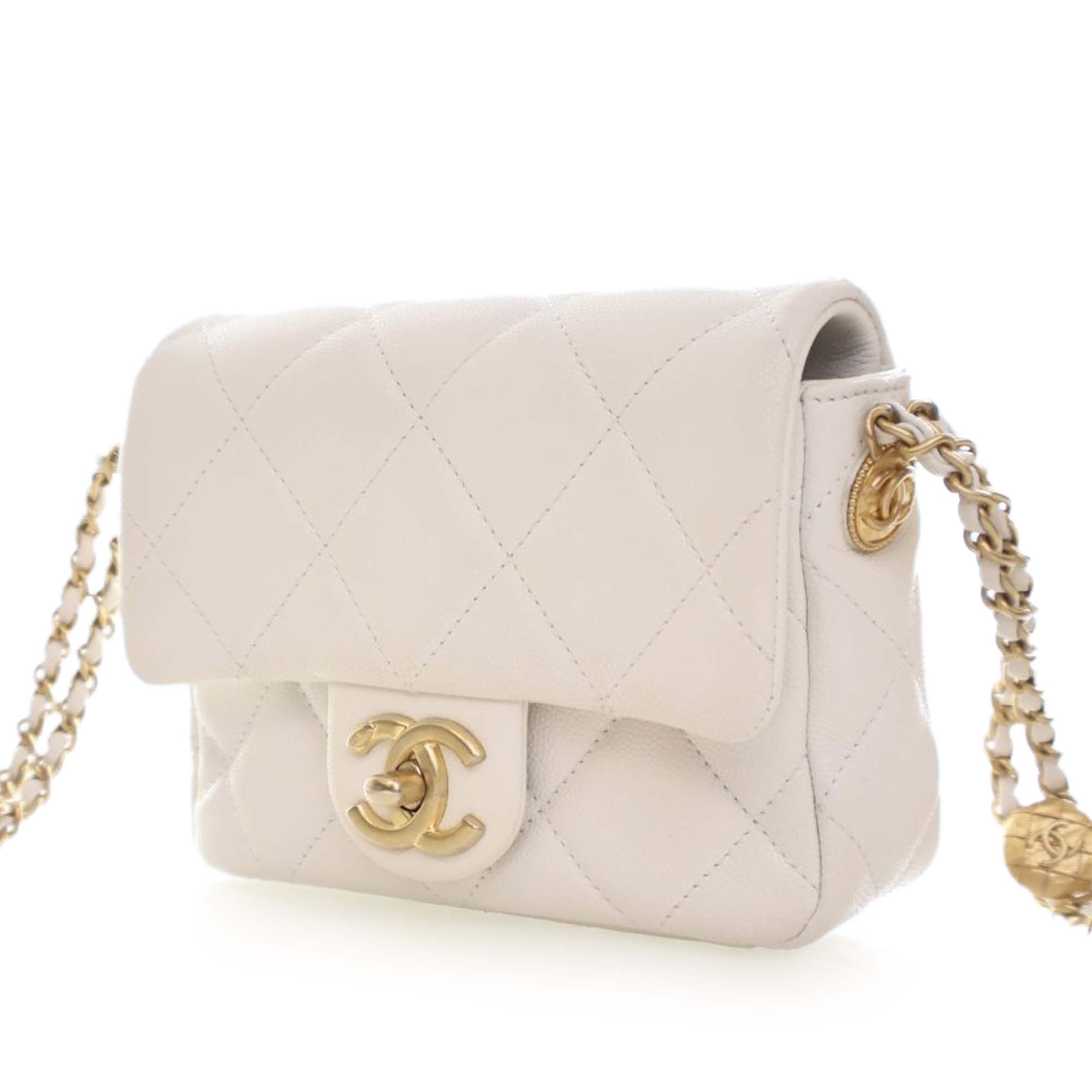 Chanel Mini Quilted Caviar CC Coin Flap - image 2