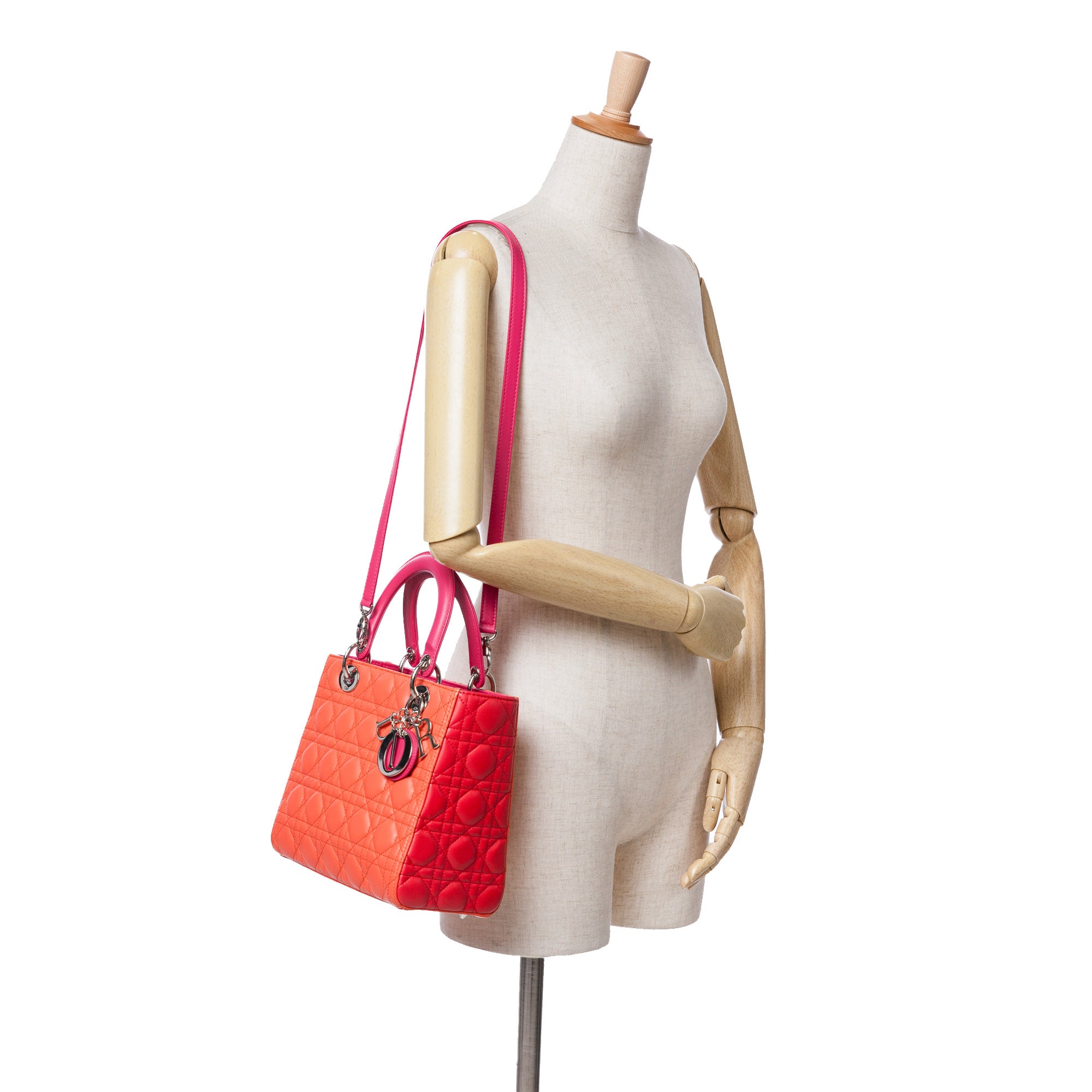 Dior Medium Bicolor Lambskin Cannage Lady Dior - image 9