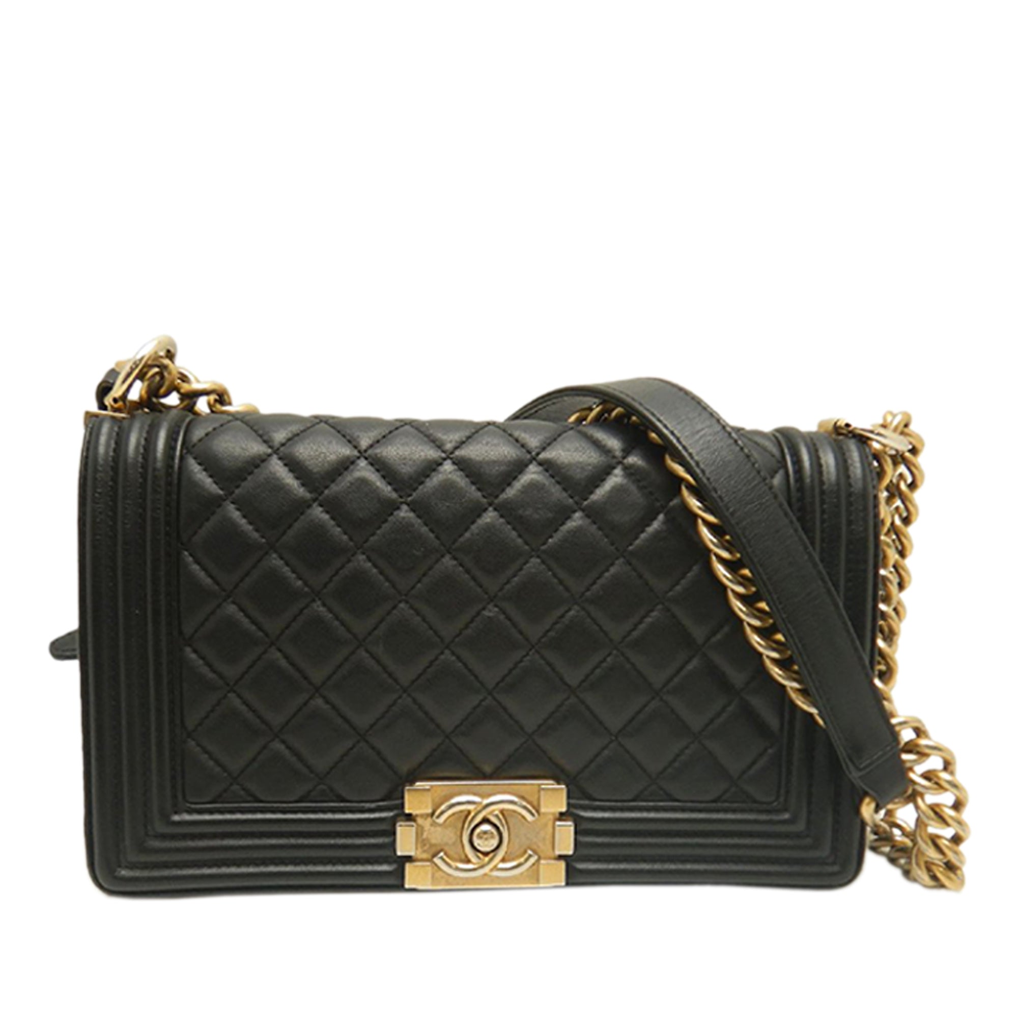 Chanel Old Medium Quilted Lambskin Boy Flap - image 1