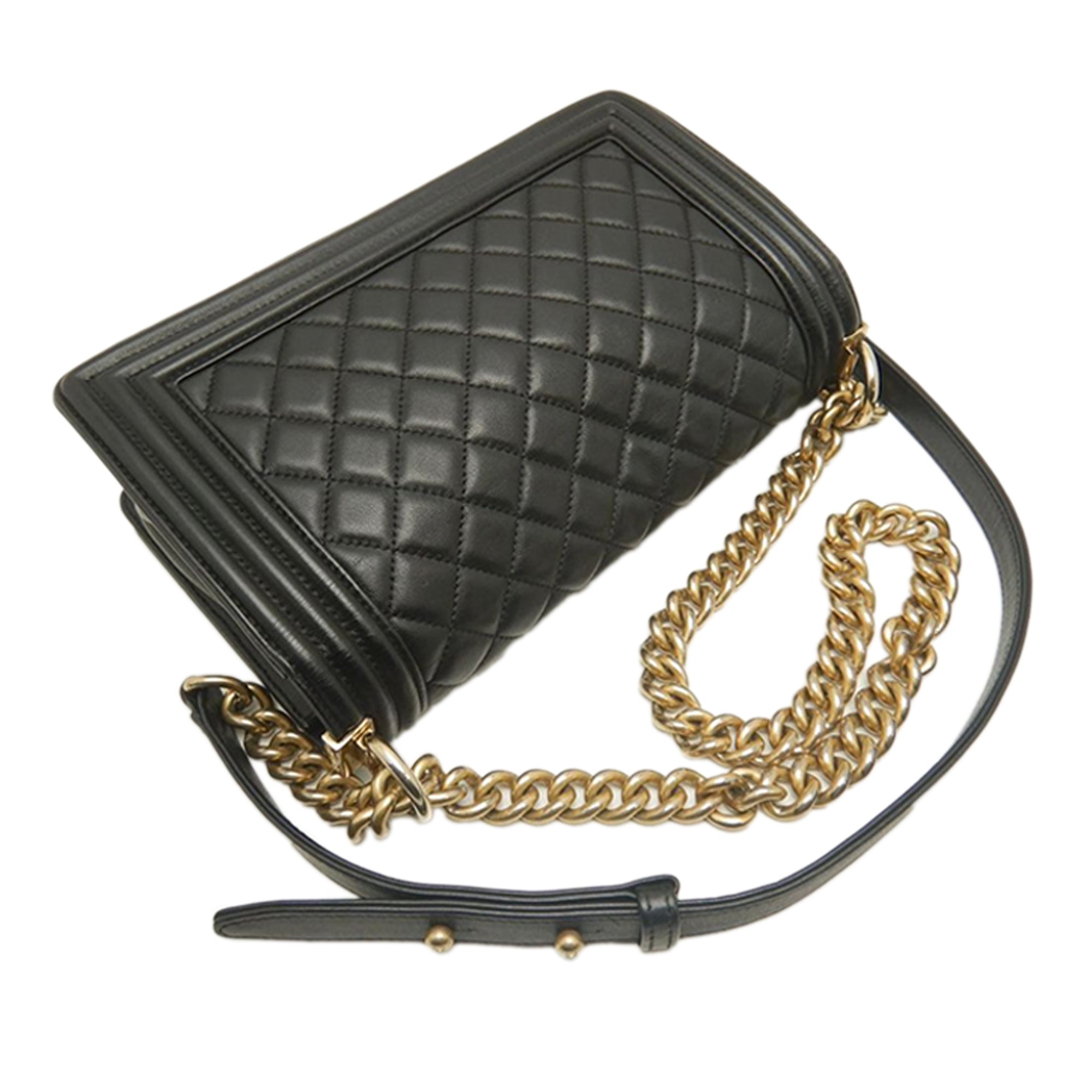 Chanel Old Medium Quilted Lambskin Boy Flap - image 13