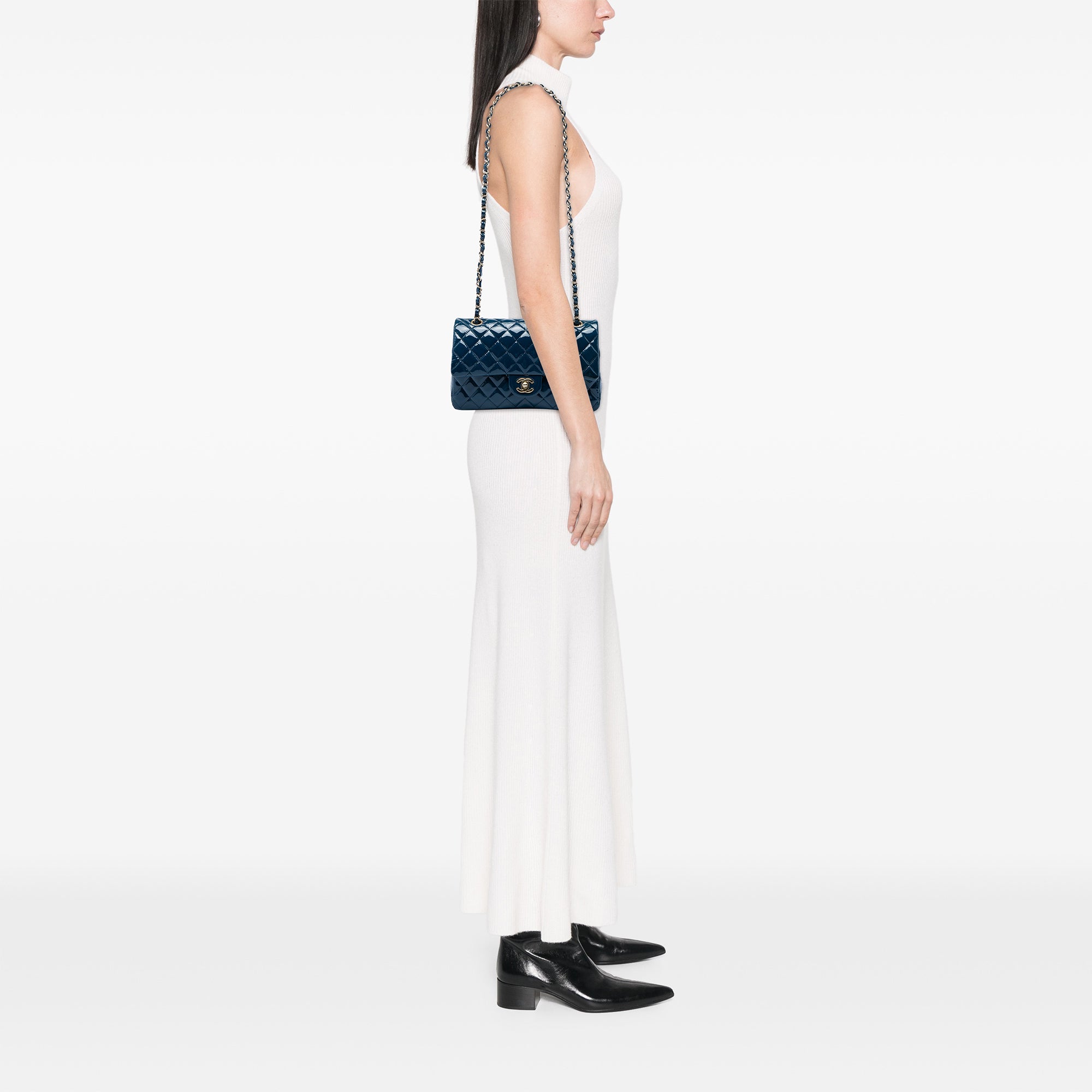 Chanel Medium Classic Patent Double Flap - image 5