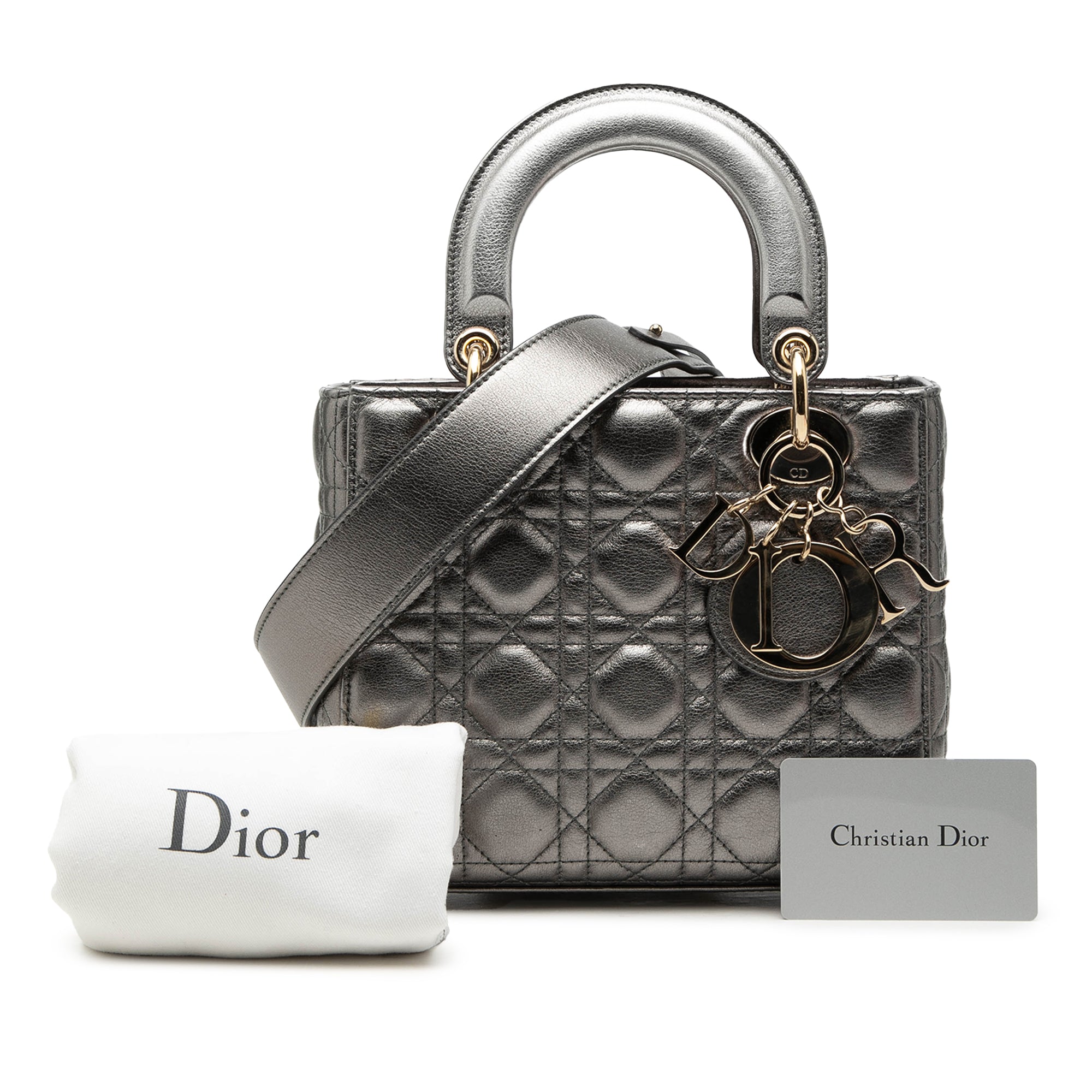 Dior Small Metallic Lambskin Cannage My ABCDior Lady Dior - image 8