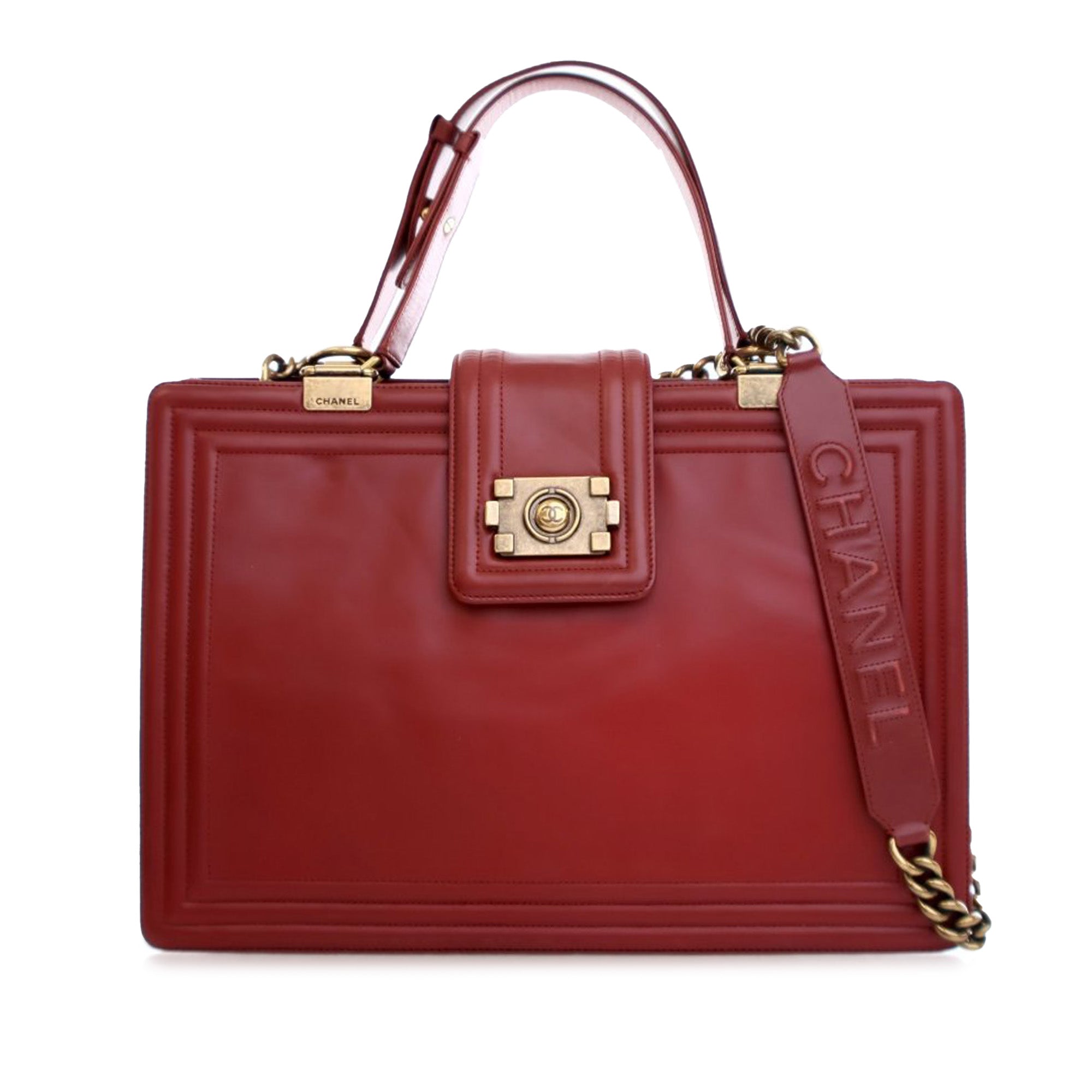 Chanel Glazed Calfskin Reverso Boy Satchel - image 1