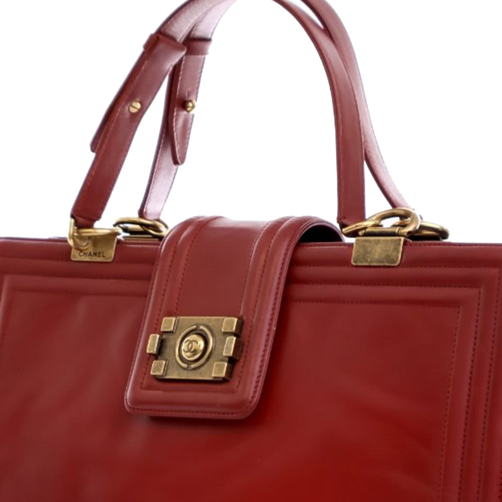 Chanel Glazed Calfskin Reverso Boy Satchel - image 15